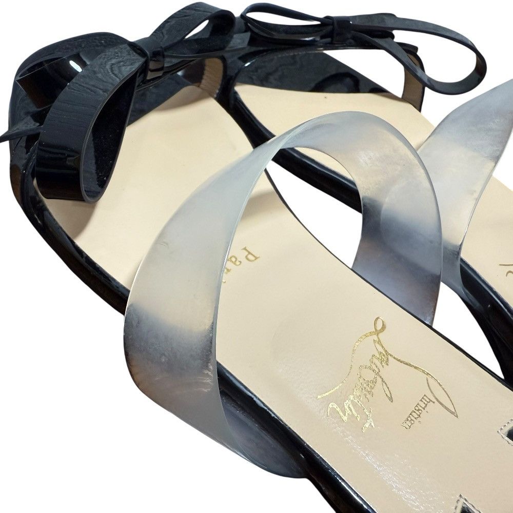 Christian Louboutin Christian Louboutin Christian Louboutin Patent Leather Flat Sandals Enamel Shoes DUTY FREE for USA Size ONE SIZE - 11 Thumbnail