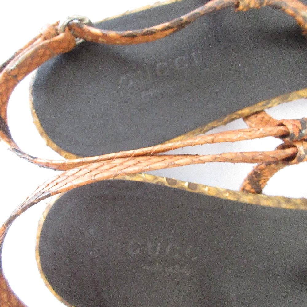 Gucci Gucci Gucci Bamboo Python Leather Flat Sandals Natural Material Shoes DUTY FREE for USA Size ONE SIZE - 5 Thumbnail