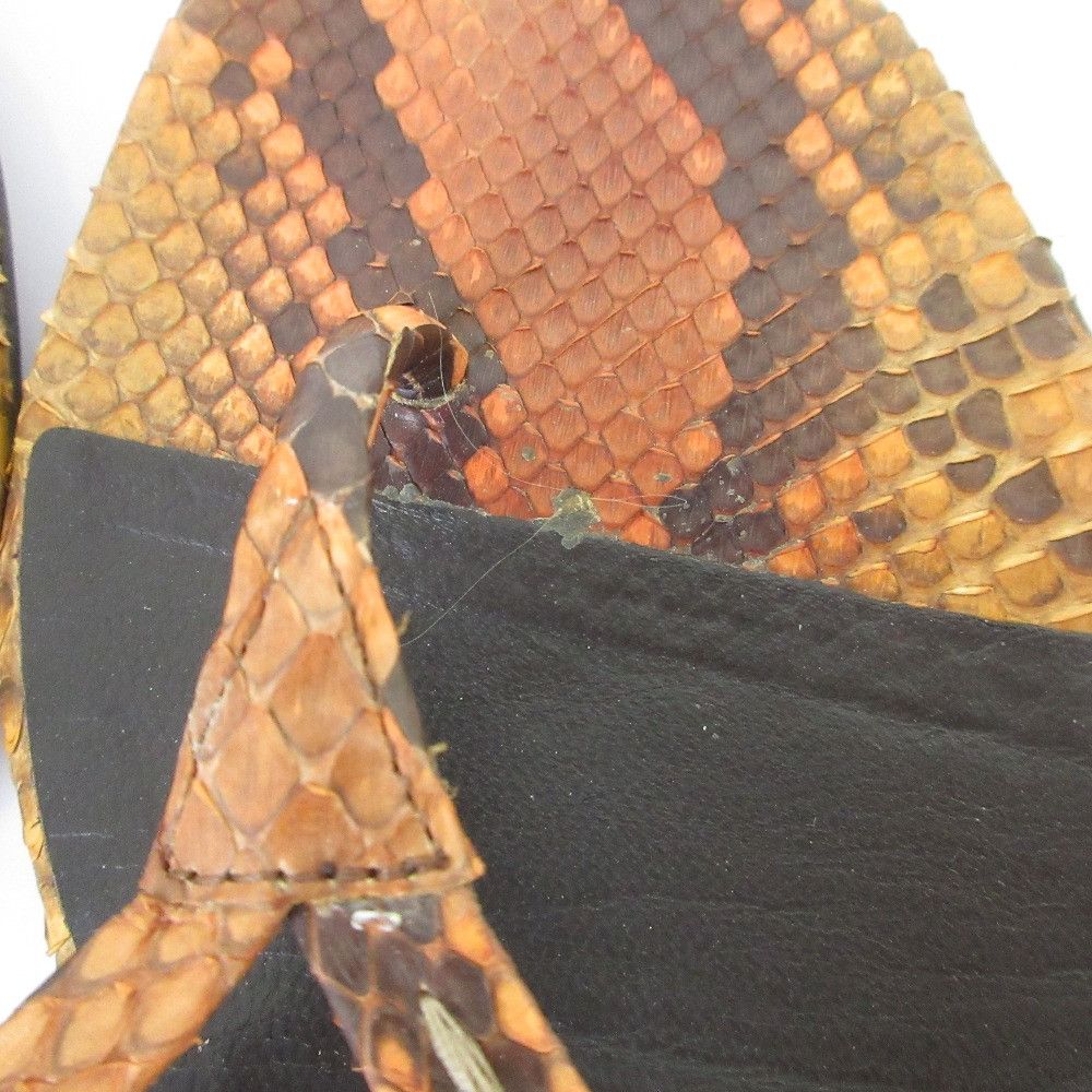 Gucci Gucci Gucci Bamboo Python Leather Flat Sandals Natural Material Shoes DUTY FREE for USA Size ONE SIZE - 11 Thumbnail