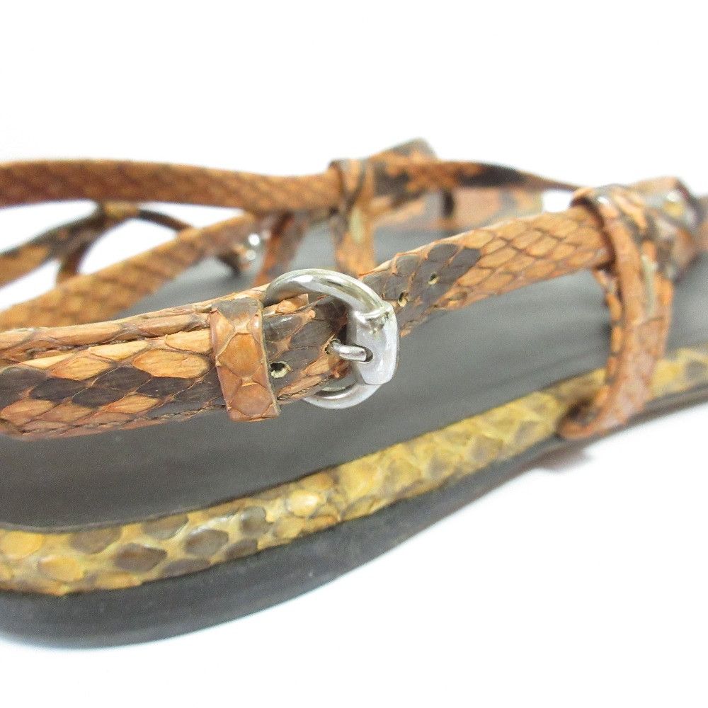 Gucci Gucci Gucci Bamboo Python Leather Flat Sandals Natural Material Shoes DUTY FREE for USA Size ONE SIZE - 12 Thumbnail