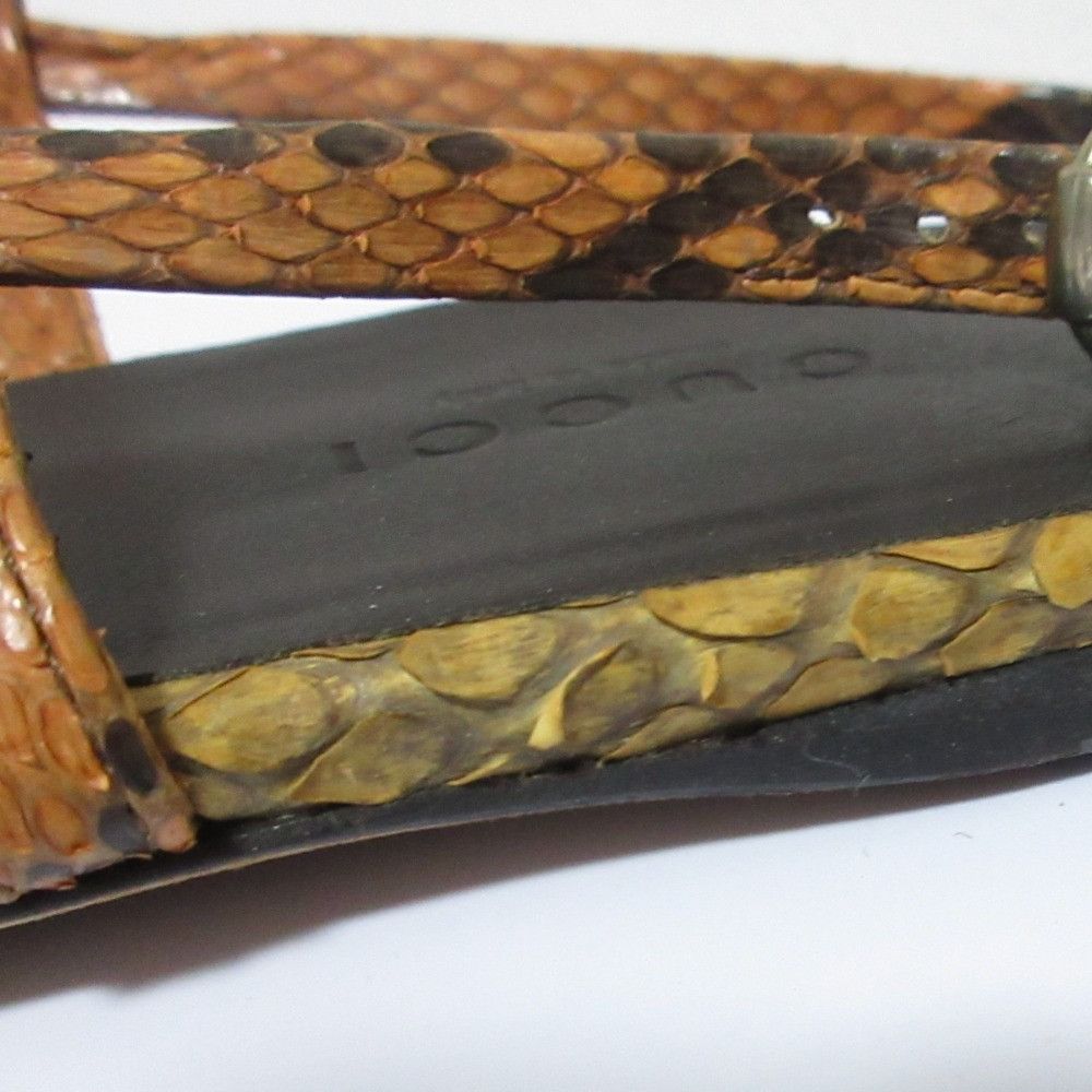 Gucci Gucci Gucci Bamboo Python Leather Flat Sandals Natural Material Shoes DUTY FREE for USA Size ONE SIZE - 17 Thumbnail