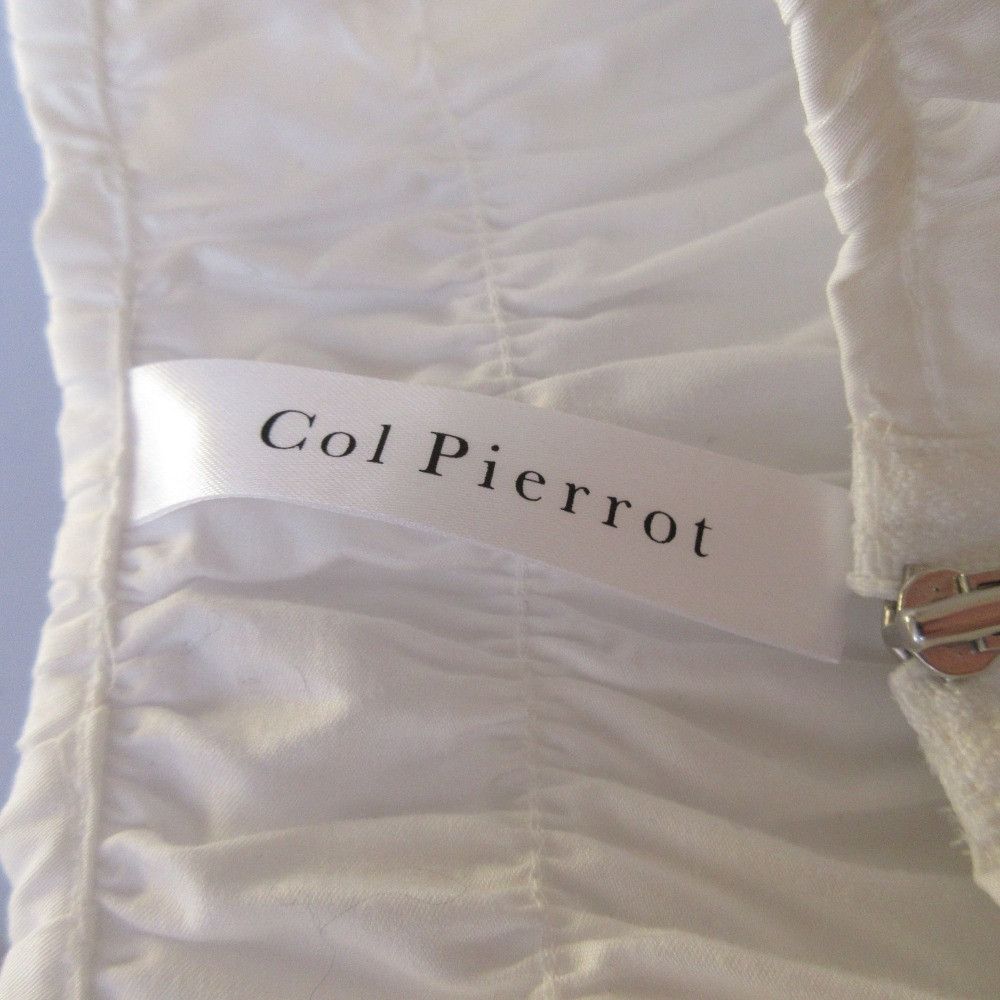 Other Col Pierrot Long Sleeve Gathered Front Zip Pullover Blouse Cotton Tops DUTY FREE for USA