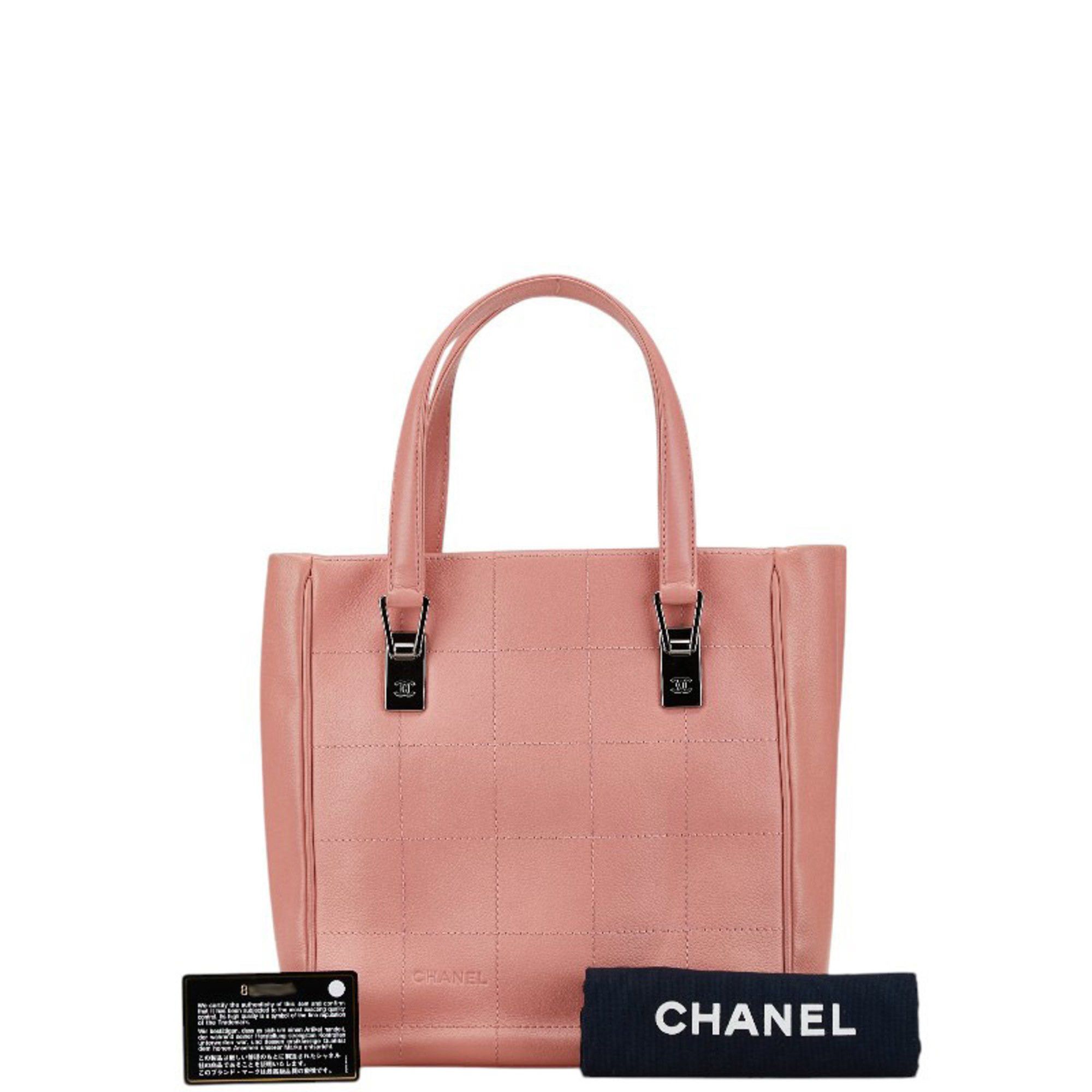 Chanel CHANEL Chocobar Tote Bag in Pink Caviar Skin for Women Size ONE SIZE - 7 Thumbnail