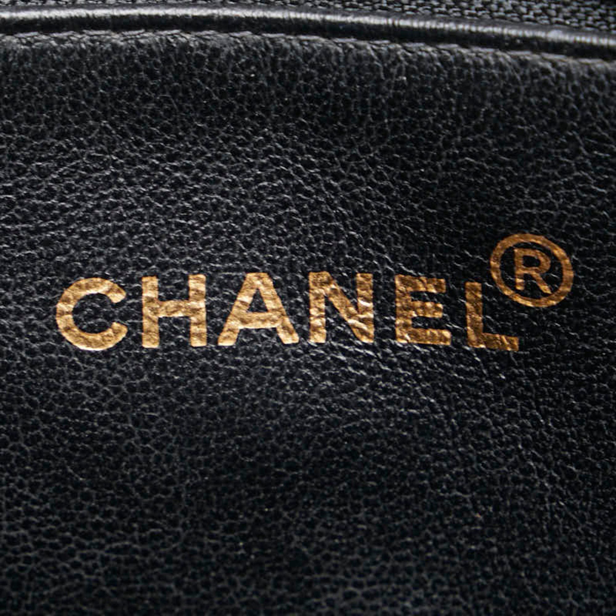 CHANEL Coco Mark Matelasse Chain Handbag Tote Bag in Black Caviar Skin for Women main image 8