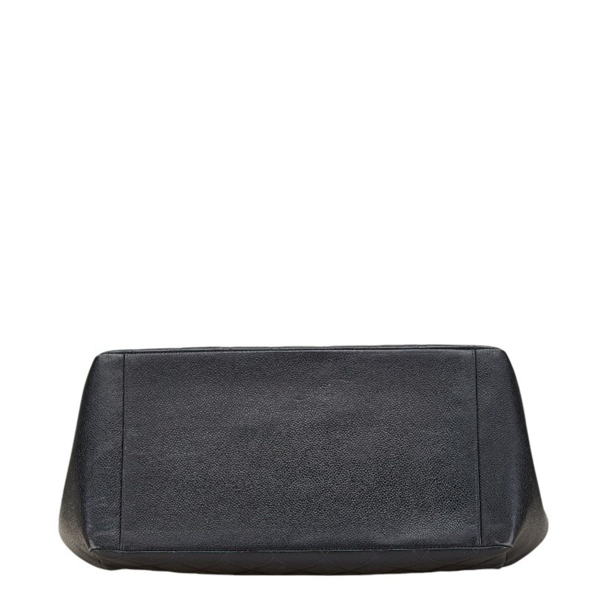 CHANEL Coco Mark Matelasse Chain Handbag Tote Bag in Black Caviar Skin for Women main image 2