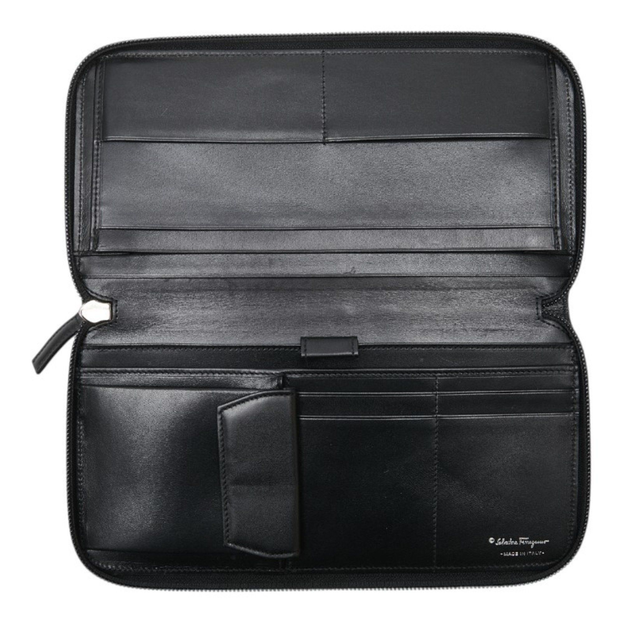 Salvatore Ferragamo Salvatore Ferragamo Women's Long Wallet with Travel Case in Black Leather Size ONE SIZE - 5 Thumbnail