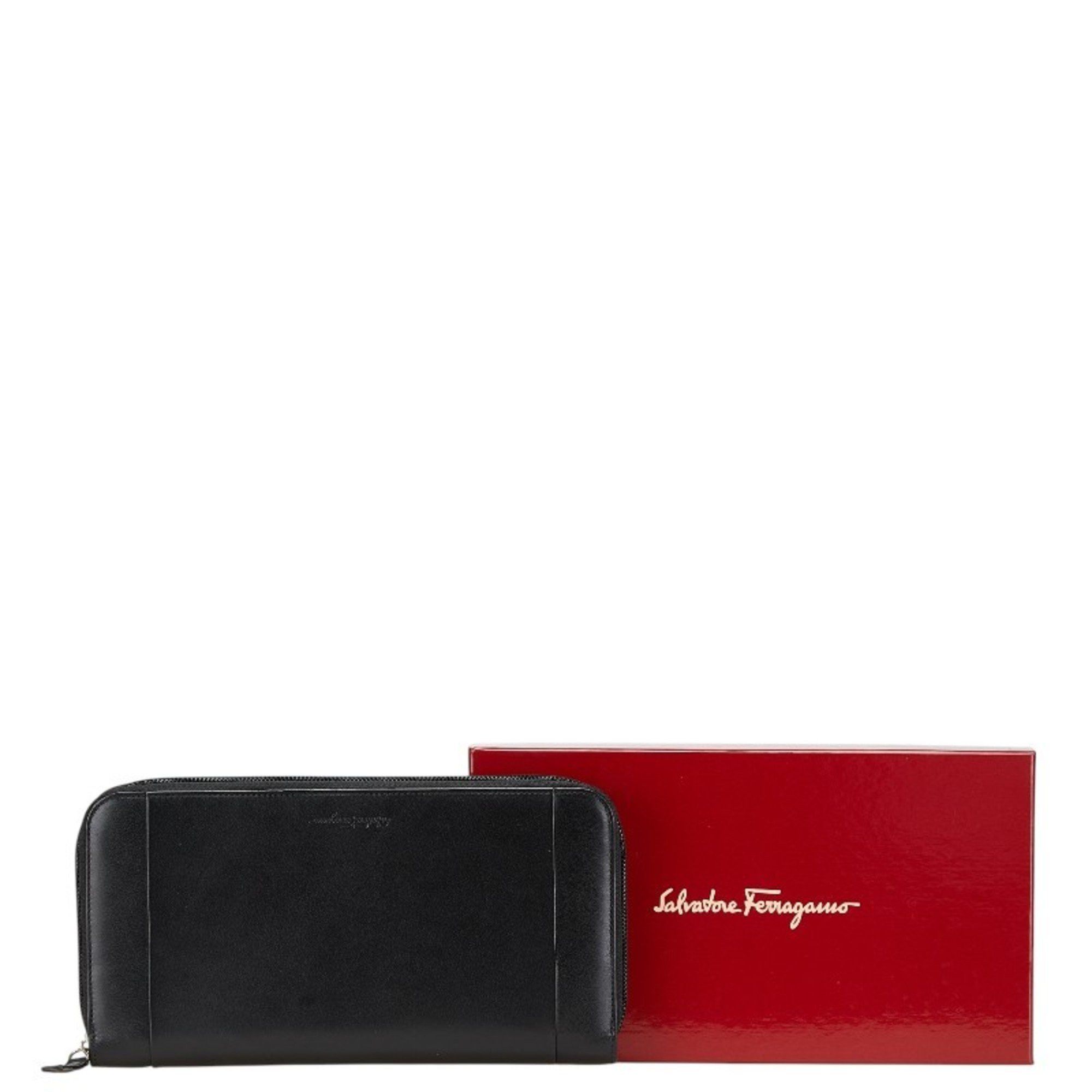 Salvatore Ferragamo Salvatore Ferragamo Women's Long Wallet with Travel Case in Black Leather Size ONE SIZE - 8 Thumbnail