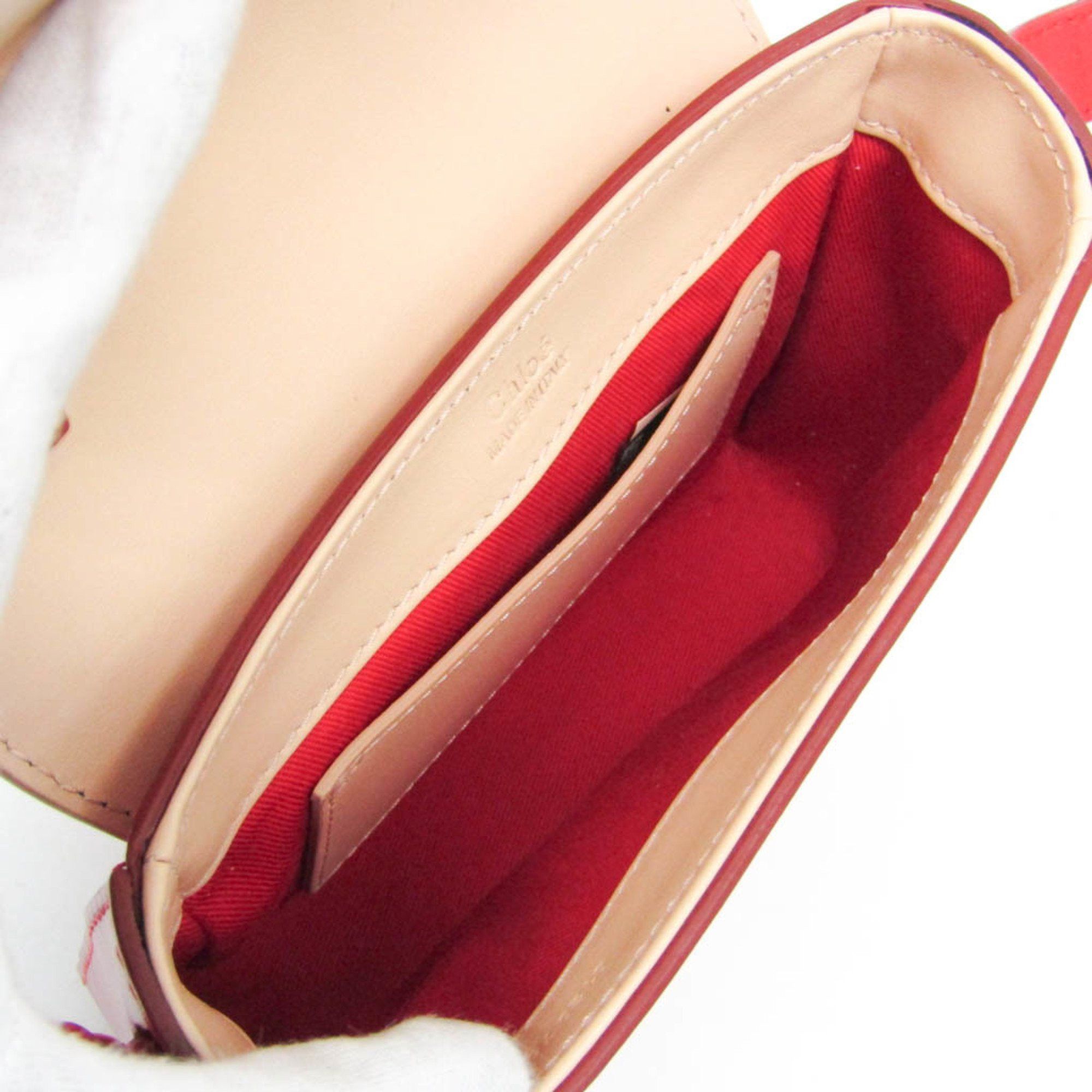 Chloe Chloé Chloe C Mini Women's Leather Handbag,Shoulder Bag Light Beige,Red Color Size ONE SIZE - 4 Thumbnail