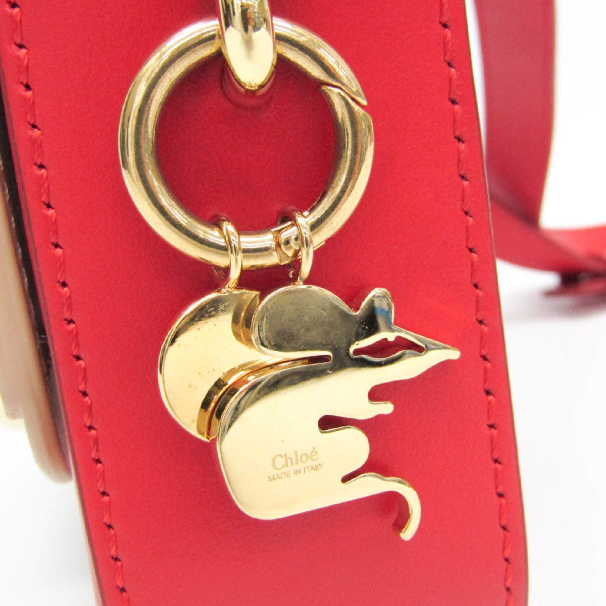 Chloe Chloé Chloe C Mini Women's Leather Handbag,Shoulder Bag Light Beige,Red Color Size ONE SIZE - 9 Thumbnail