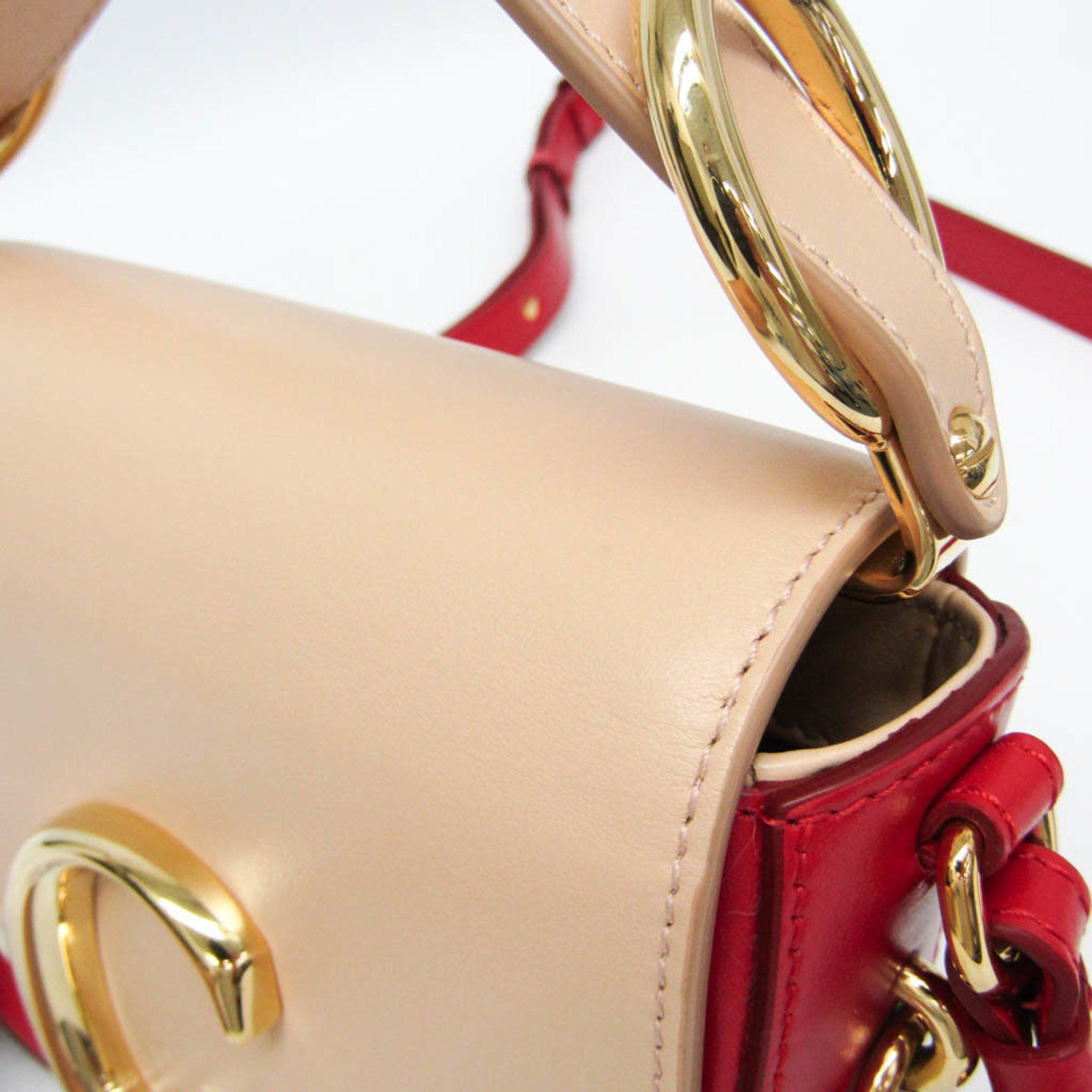 Chloe Chloé Chloe C Mini Women's Leather Handbag,Shoulder Bag Light Beige,Red Color Size ONE SIZE - 11 Thumbnail
