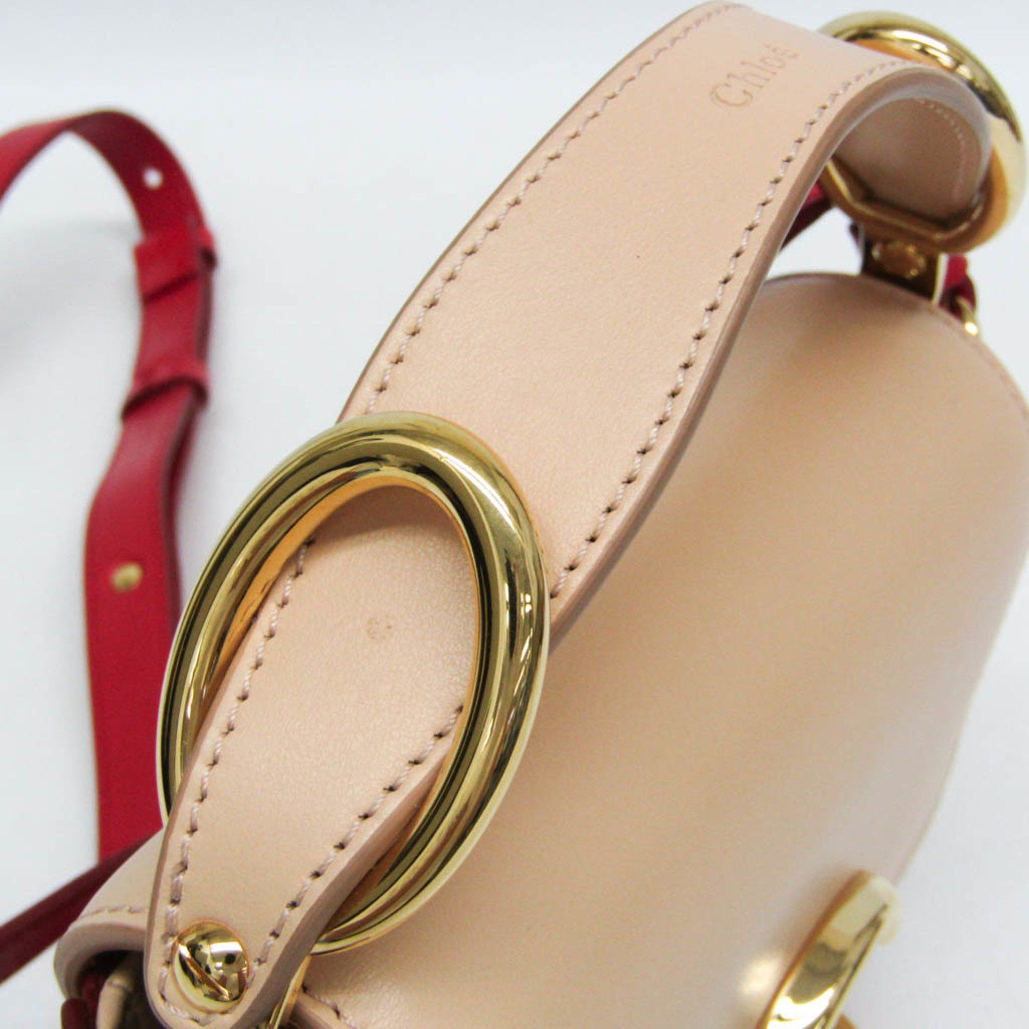 Chloe Chloé Chloe C Mini Women's Leather Handbag,Shoulder Bag Light Beige,Red Color Size ONE SIZE - 10 Thumbnail