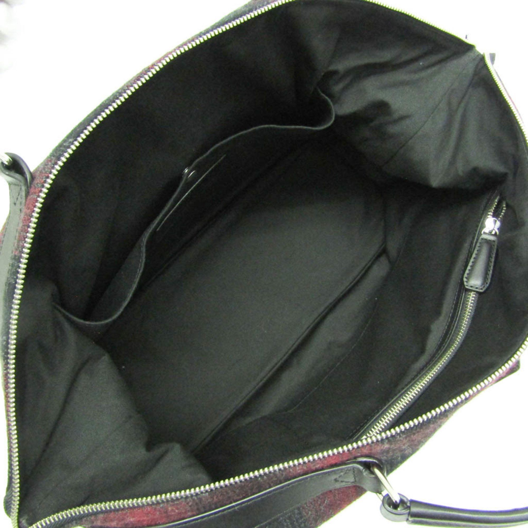 Other Hunting World Check 2-way Boston Bag Men,Women Tweed,Leather Boston Bag,Shoulder Bag Black,Red Color Size ONE SIZE - 4 Thumbnail