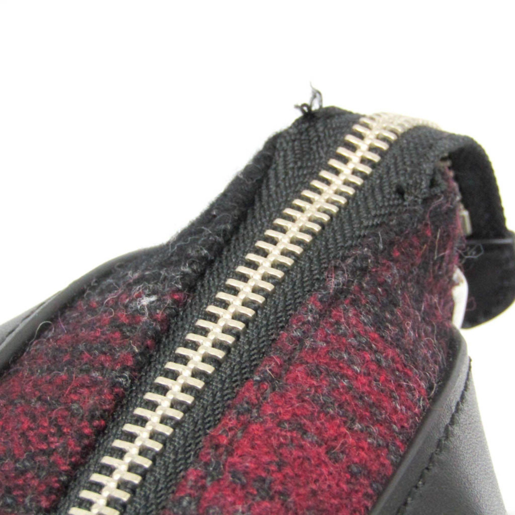 Other Hunting World Check 2-way Boston Bag Men,Women Tweed,Leather Boston Bag,Shoulder Bag Black,Red Color Size ONE SIZE - 9 Thumbnail