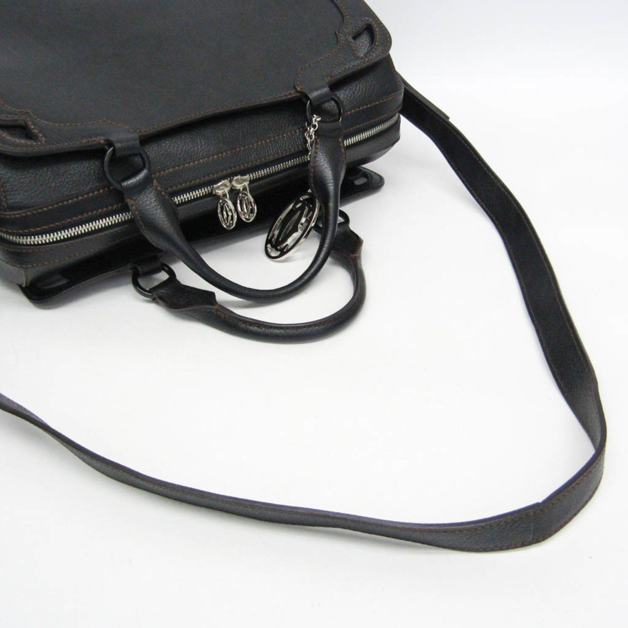 Cartier Cartier Marcello Small Boston Bag Women's Leather Boston Bag,Shoulder Bag Black Size ONE SIZE - 9 Thumbnail