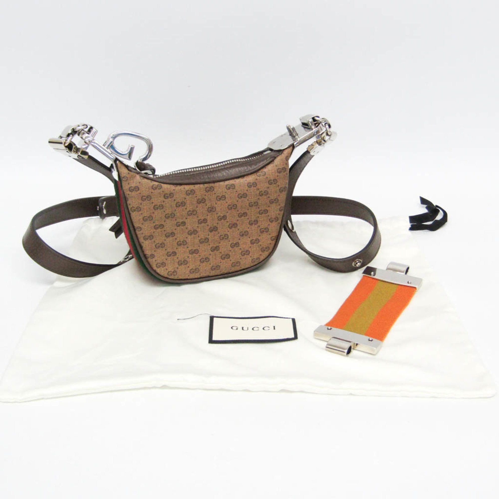 Gucci Gucci Mini Pouch 718512 Women's PVC,Leather Handbag,Shoulder Bag Beige Size ONE SIZE - 2 Thumbnail
