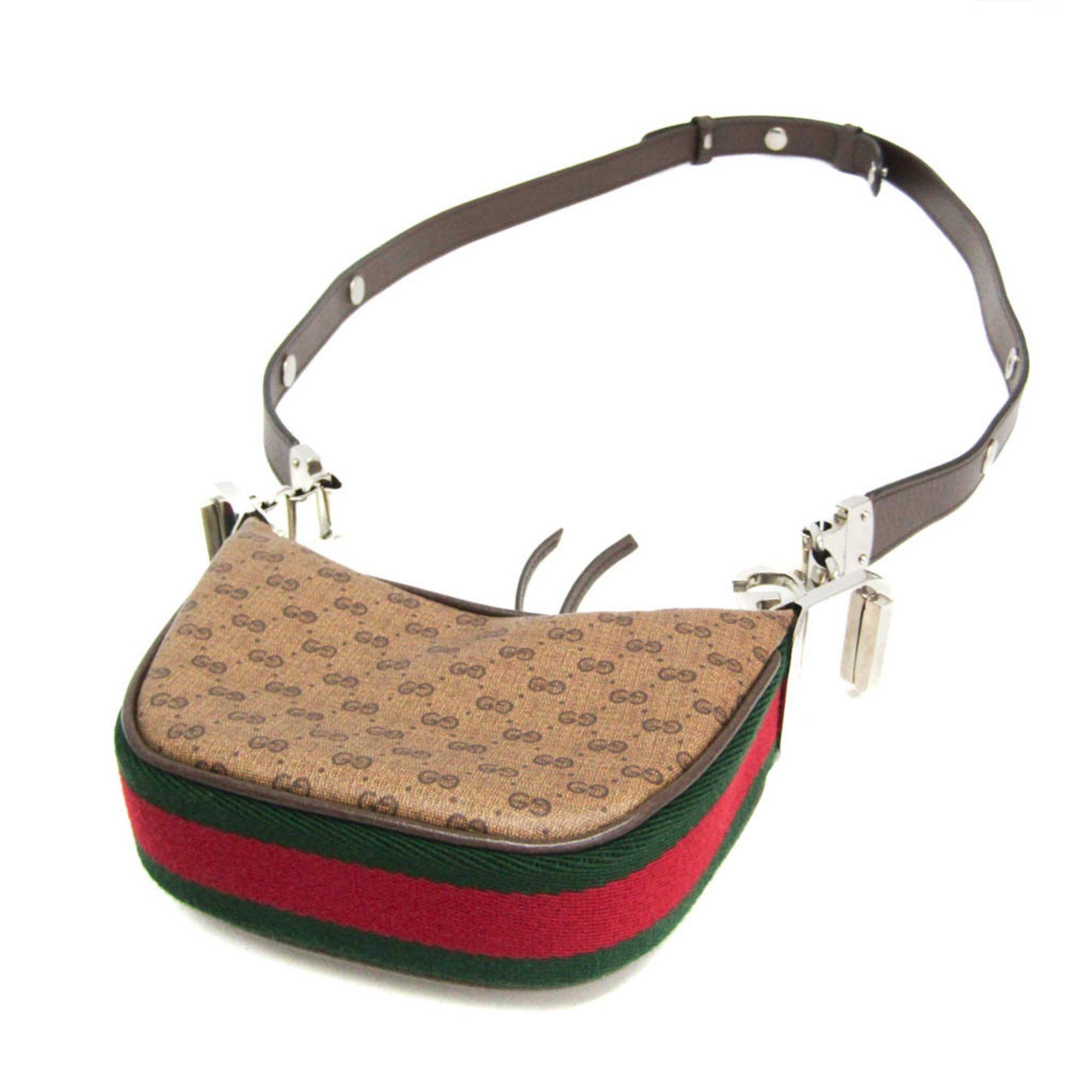 Gucci Gucci Mini Pouch 718512 Women's PVC,Leather Handbag,Shoulder Bag Beige Size ONE SIZE - 3 Thumbnail