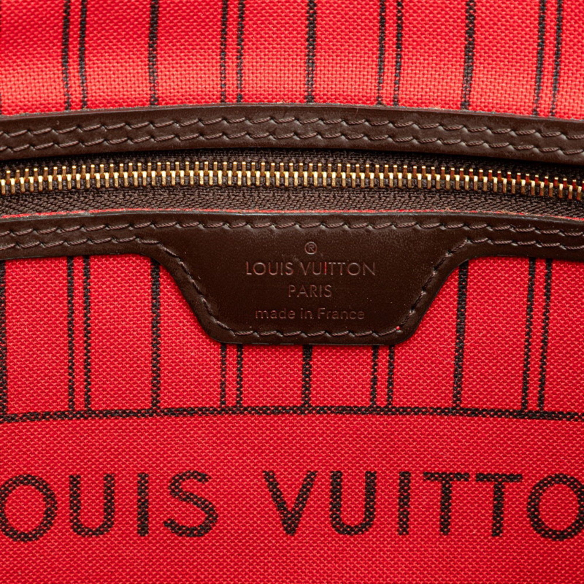 Louis Vuitton Damier Neverfull PM Tote Bag, Handbag N41359, Ebene Brown Leather, Women's, LOUIS VUITTON