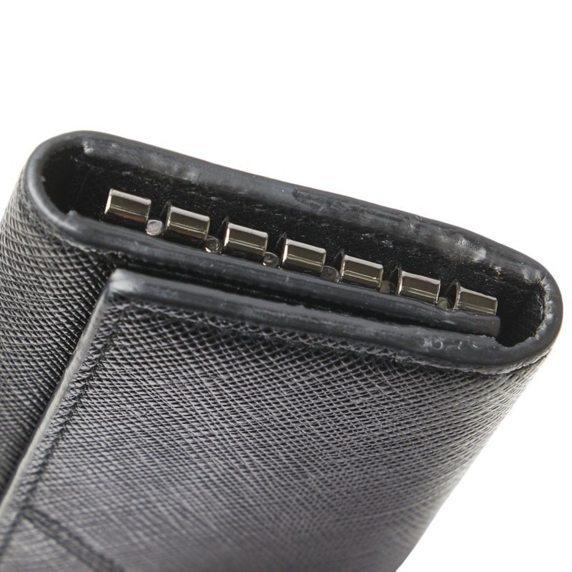Prada Prada Logo Saffiano Key Case in Black Leather for Women Size ONE SIZE - 6 Thumbnail