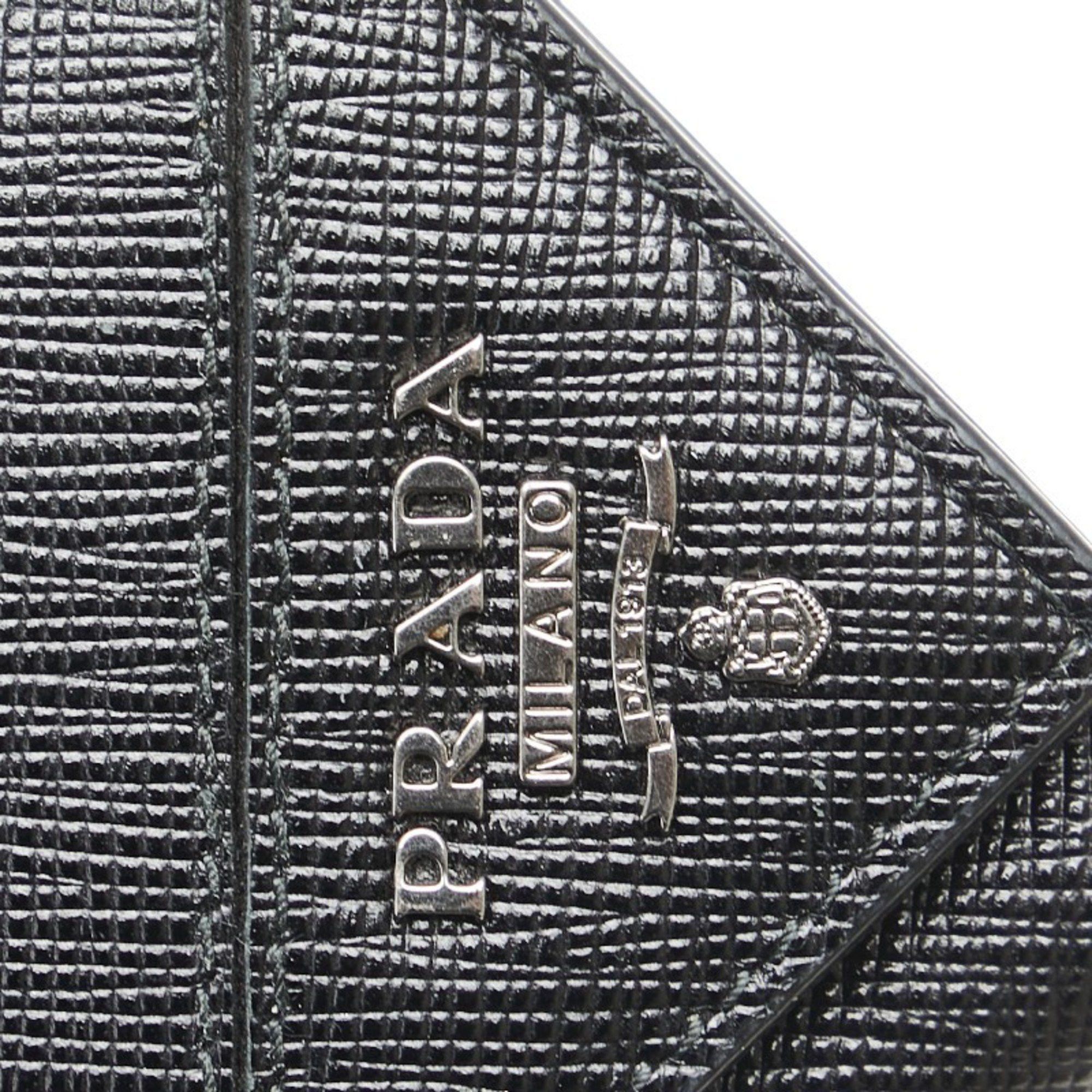 Prada Prada Logo Saffiano Key Case in Black Leather for Women Size ONE SIZE - 10 Thumbnail