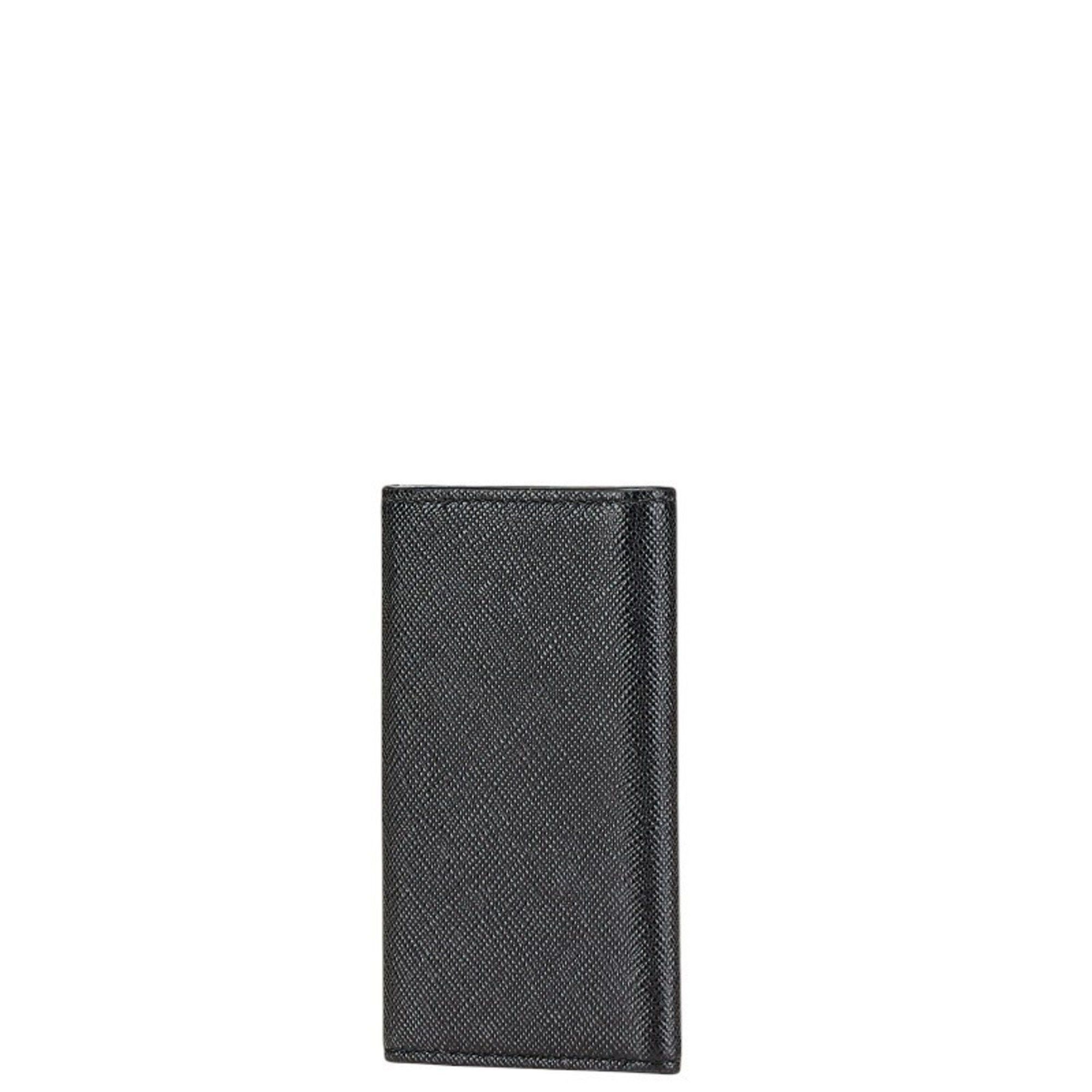Prada Prada Logo Saffiano Key Case in Black Leather for Women Size ONE SIZE - 2 Thumbnail
