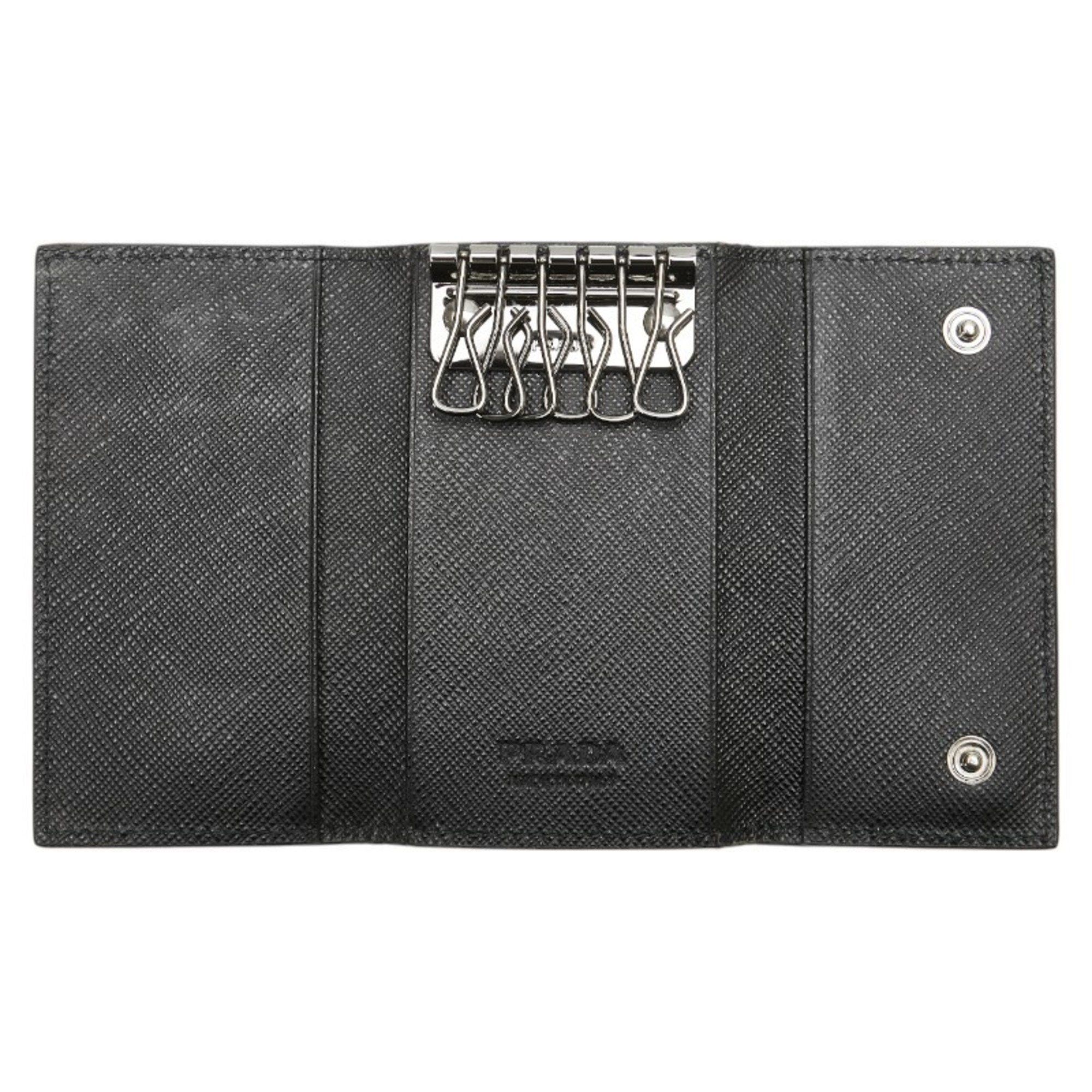 Prada Prada Logo Saffiano Key Case in Black Leather for Women Size ONE SIZE - 8 Thumbnail