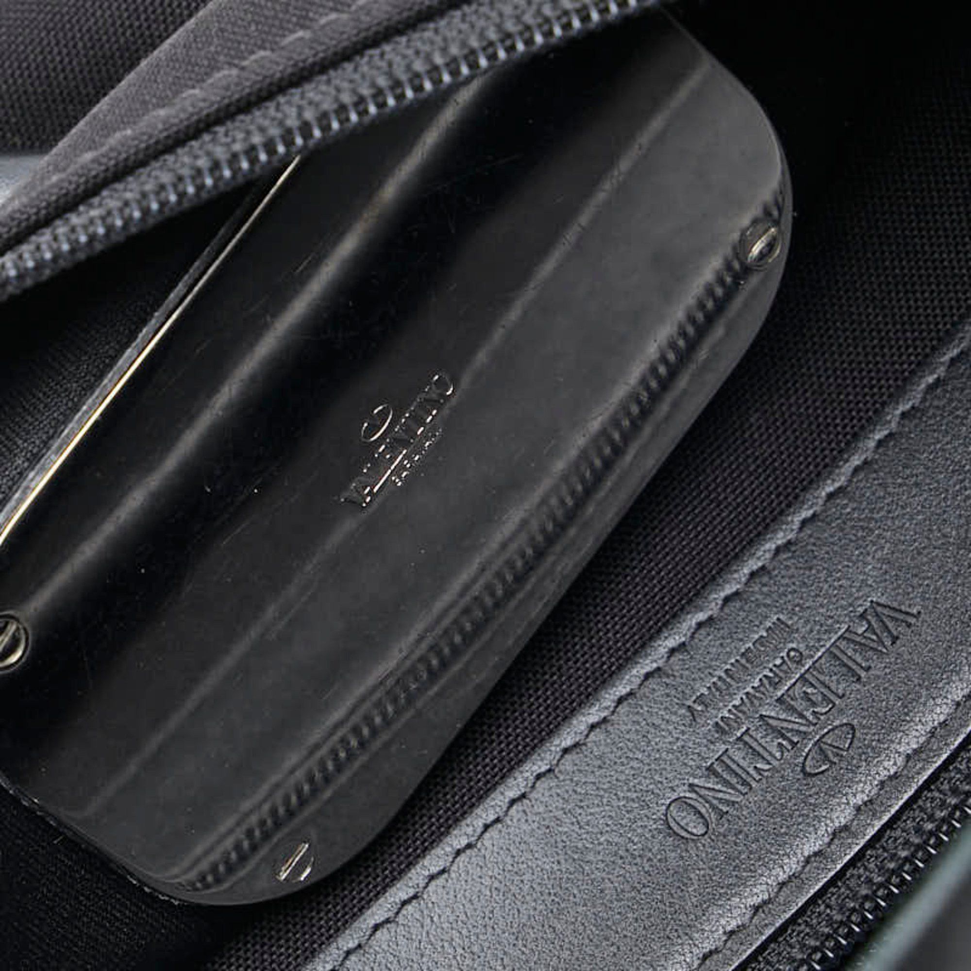 Valentino Valentino V Logo Body Bag/Belt Bag in Black Canvas and Leather for Women. Size ONE SIZE - 11 Thumbnail