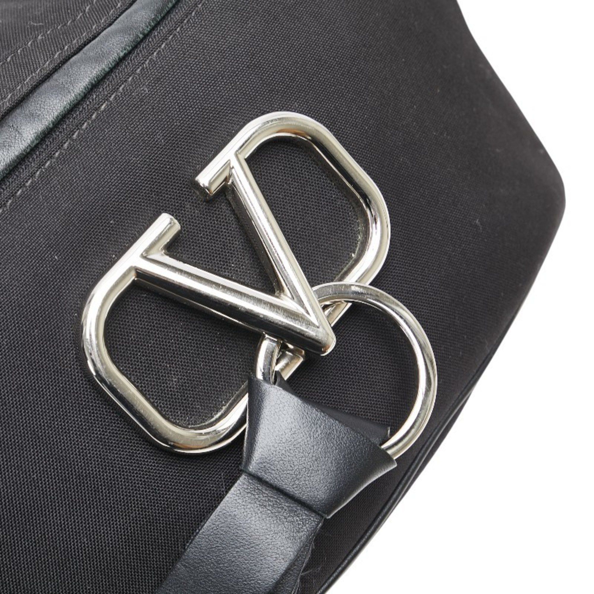 Valentino Valentino V Logo Body Bag/Belt Bag in Black Canvas and Leather for Women. Size ONE SIZE - 4 Thumbnail