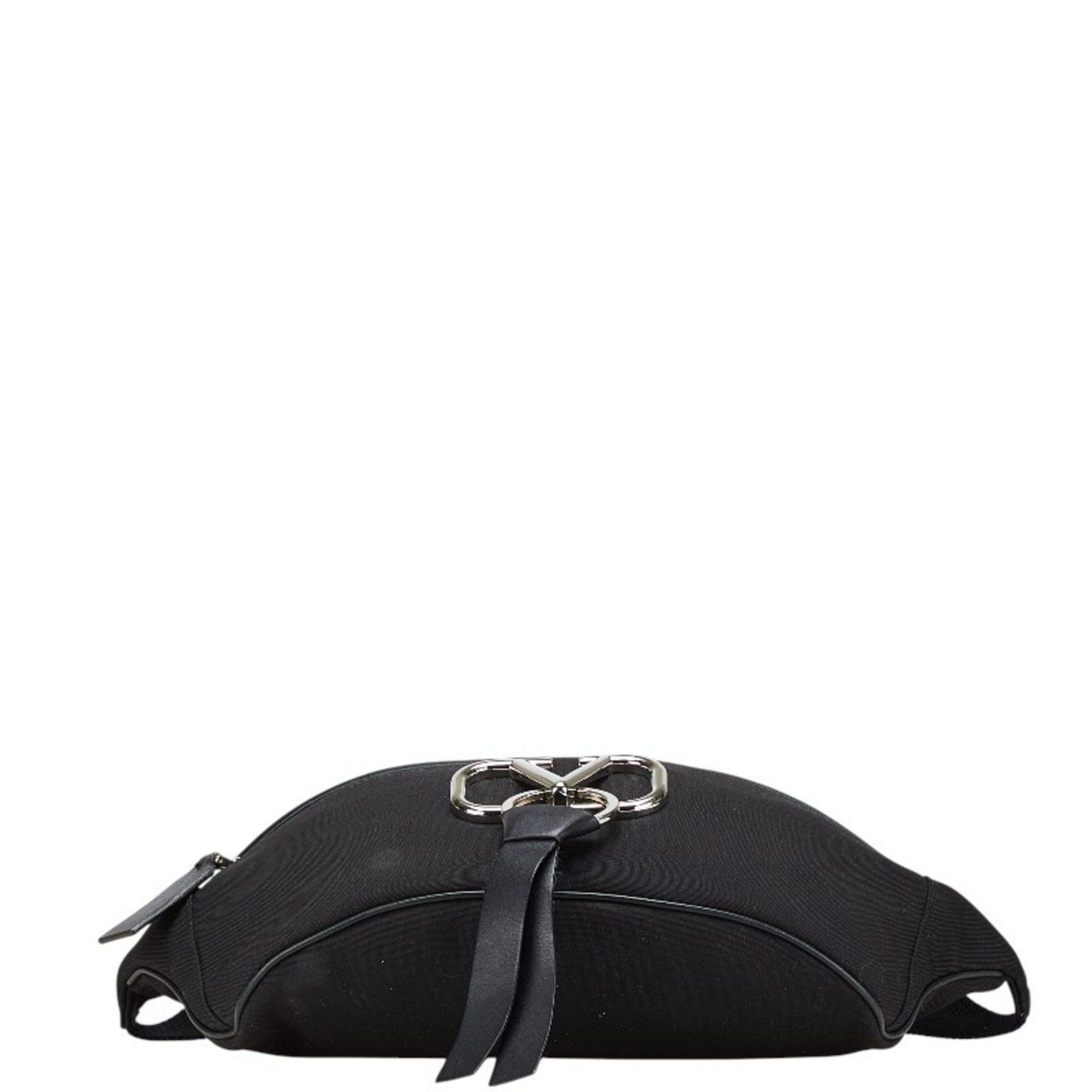 Valentino Valentino V Logo Body Bag/Belt Bag in Black Canvas and Leather for Women. Size ONE SIZE - 3 Thumbnail