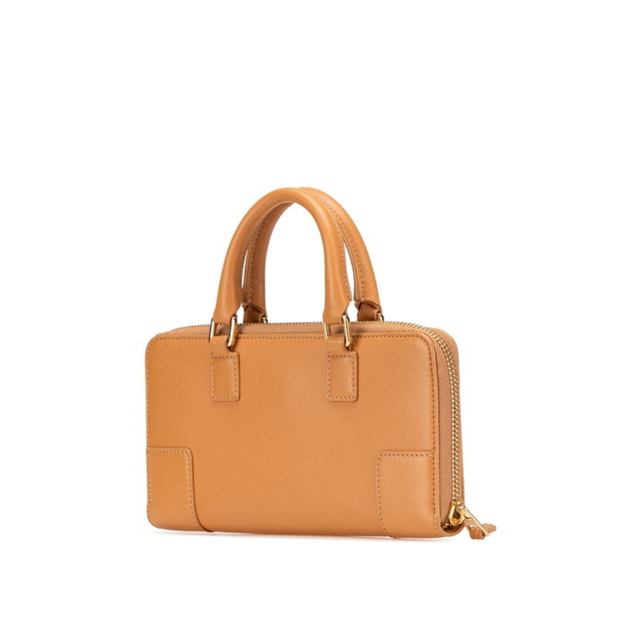 Loewe LOEWE Amazona Pouch, round zipper, long wallet, handbag, shoulder bag, 2-way, C039U10X01, brown nappa calf leather, women's Size ONE SIZE - 2 Thumbnail