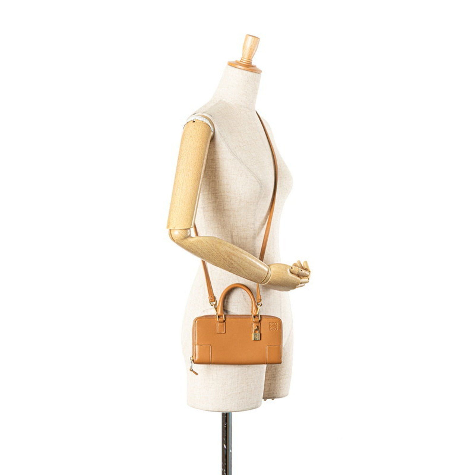 Loewe LOEWE Amazona Pouch, round zipper, long wallet, handbag, shoulder bag, 2-way, C039U10X01, brown nappa calf leather, women's Size ONE SIZE - 14 Thumbnail