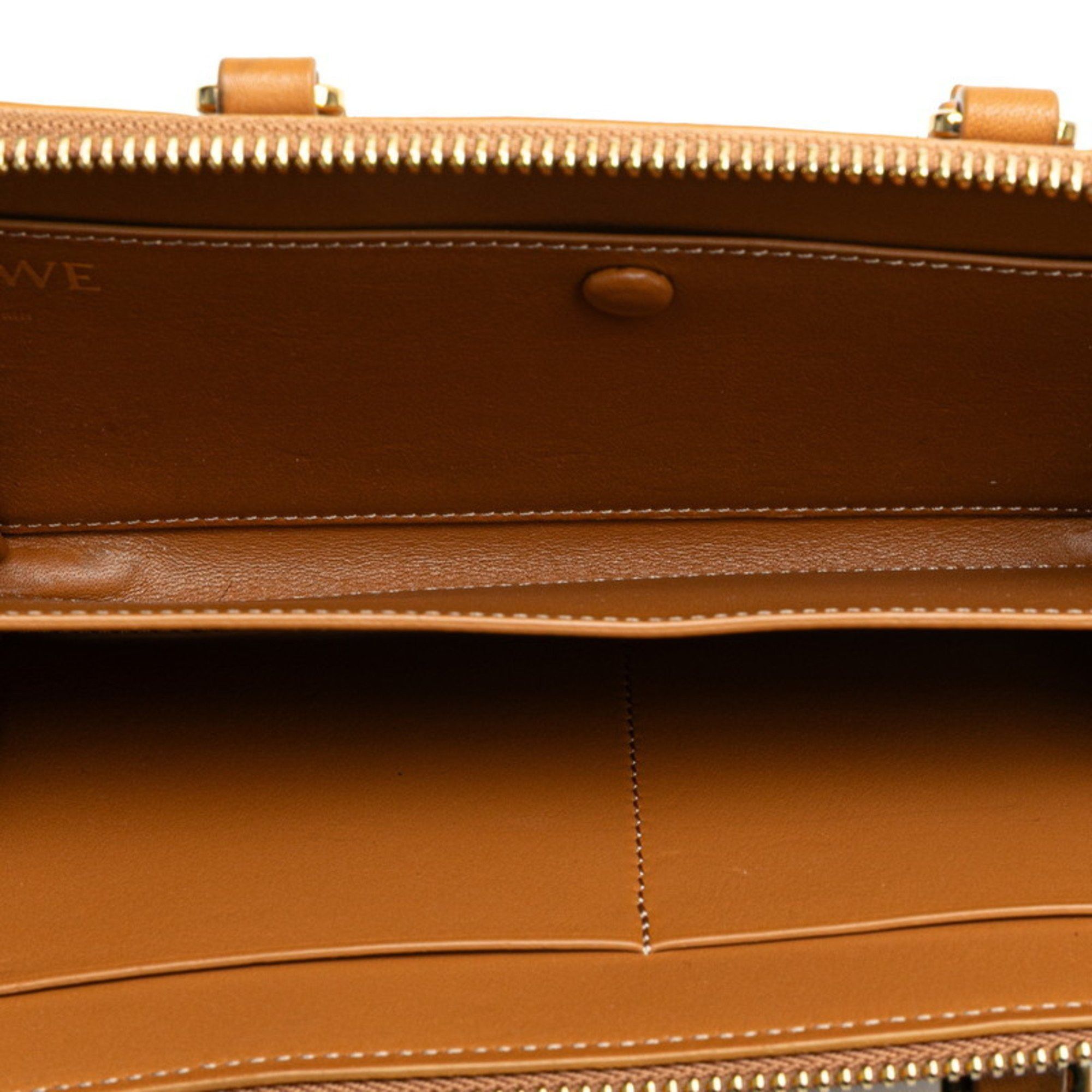 Loewe LOEWE Amazona Pouch, round zipper, long wallet, handbag, shoulder bag, 2-way, C039U10X01, brown nappa calf leather, women's Size ONE SIZE - 5 Thumbnail