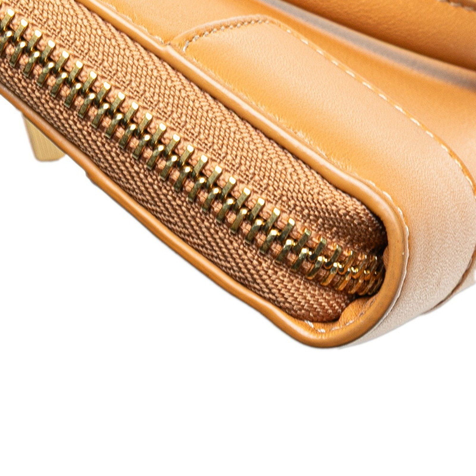Loewe LOEWE Amazona Pouch, round zipper, long wallet, handbag, shoulder bag, 2-way, C039U10X01, brown nappa calf leather, women's Size ONE SIZE - 8 Thumbnail