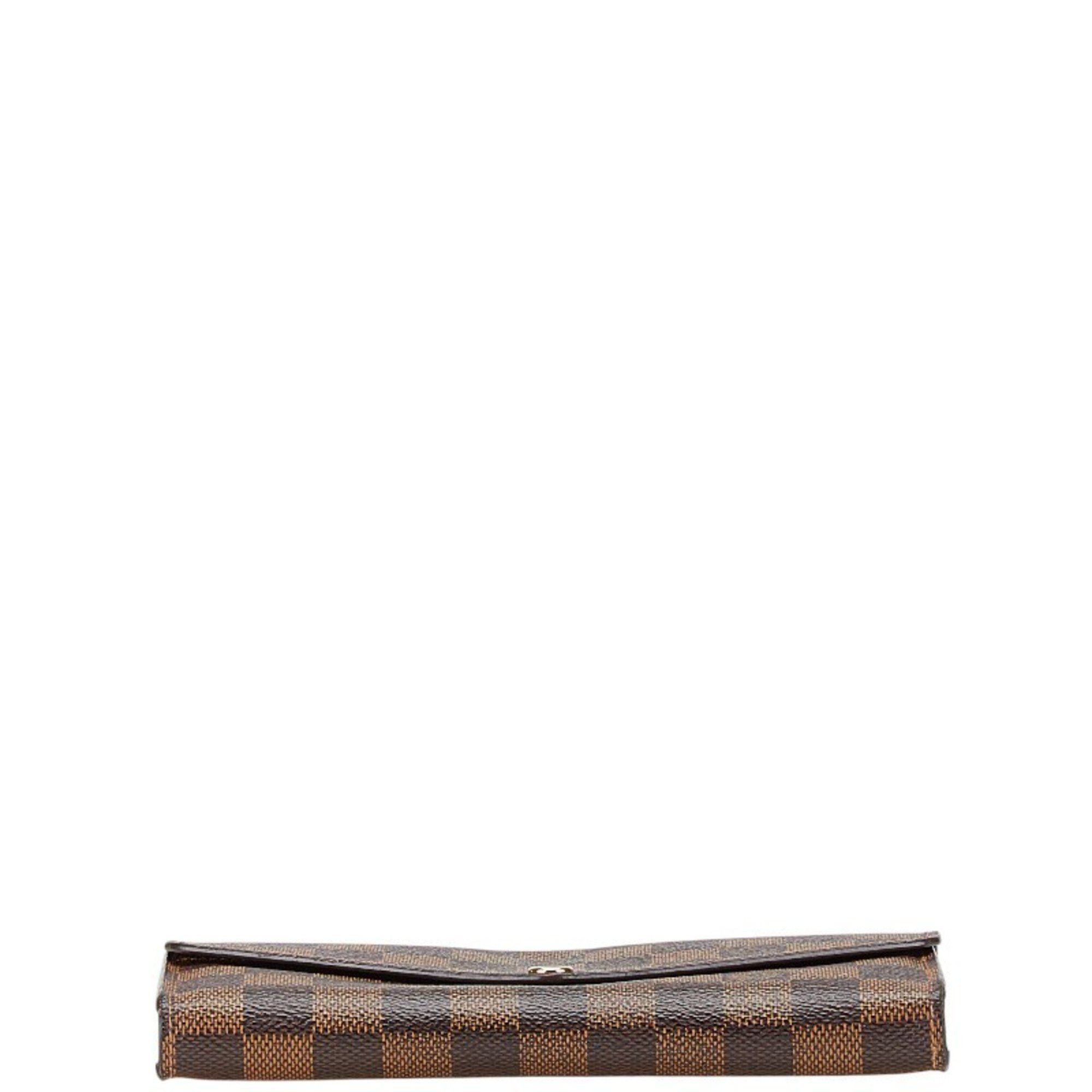 Louis Vuitton Louis Vuitton Damier Portefeuille Sarah Long Wallet N63209 Brown Leather Women's LOUIS VUITTON Size ONE SIZE - 3 Thumbnail