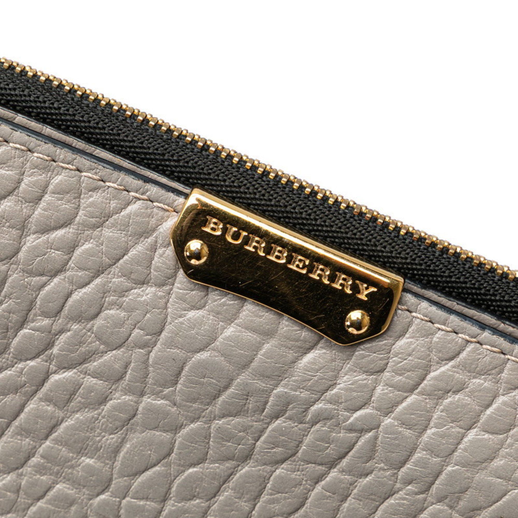 Burberry Burberry long wallet, gray leather, women's. Size ONE SIZE - 8 Thumbnail