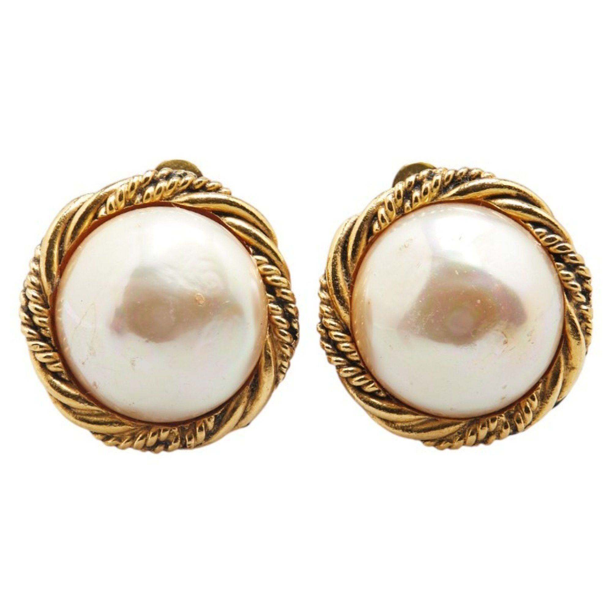 Chanel CHANEL Vintage Pearl Earrings, Gold Plated, Women's Size ONE SIZE - 2 Thumbnail