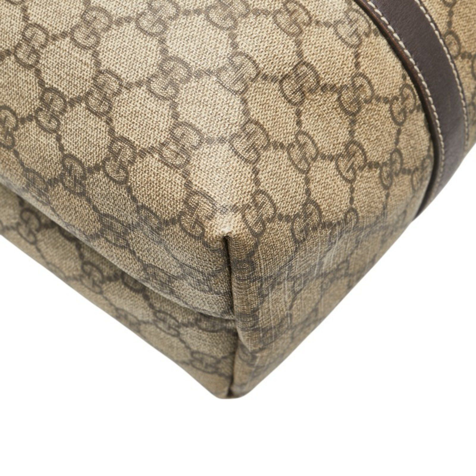 Gucci Gucci GG Supreme Tote Bag Shoulder 223668 Beige Brown Leather Women's GUCCI Size ONE SIZE - 5 Thumbnail