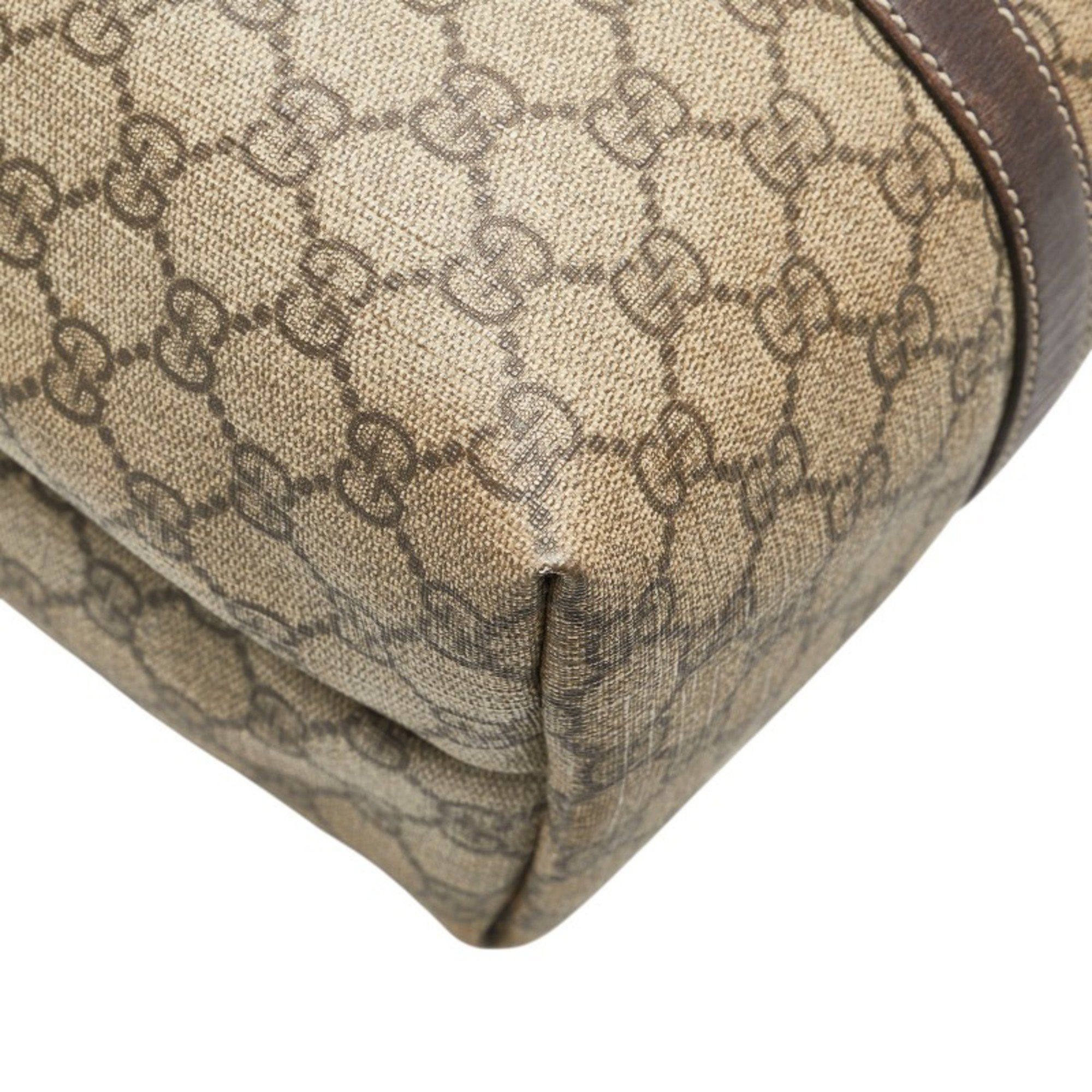 Gucci Gucci GG Supreme Tote Bag Shoulder 223668 Beige Brown Leather Women's GUCCI Size ONE SIZE - 7 Thumbnail