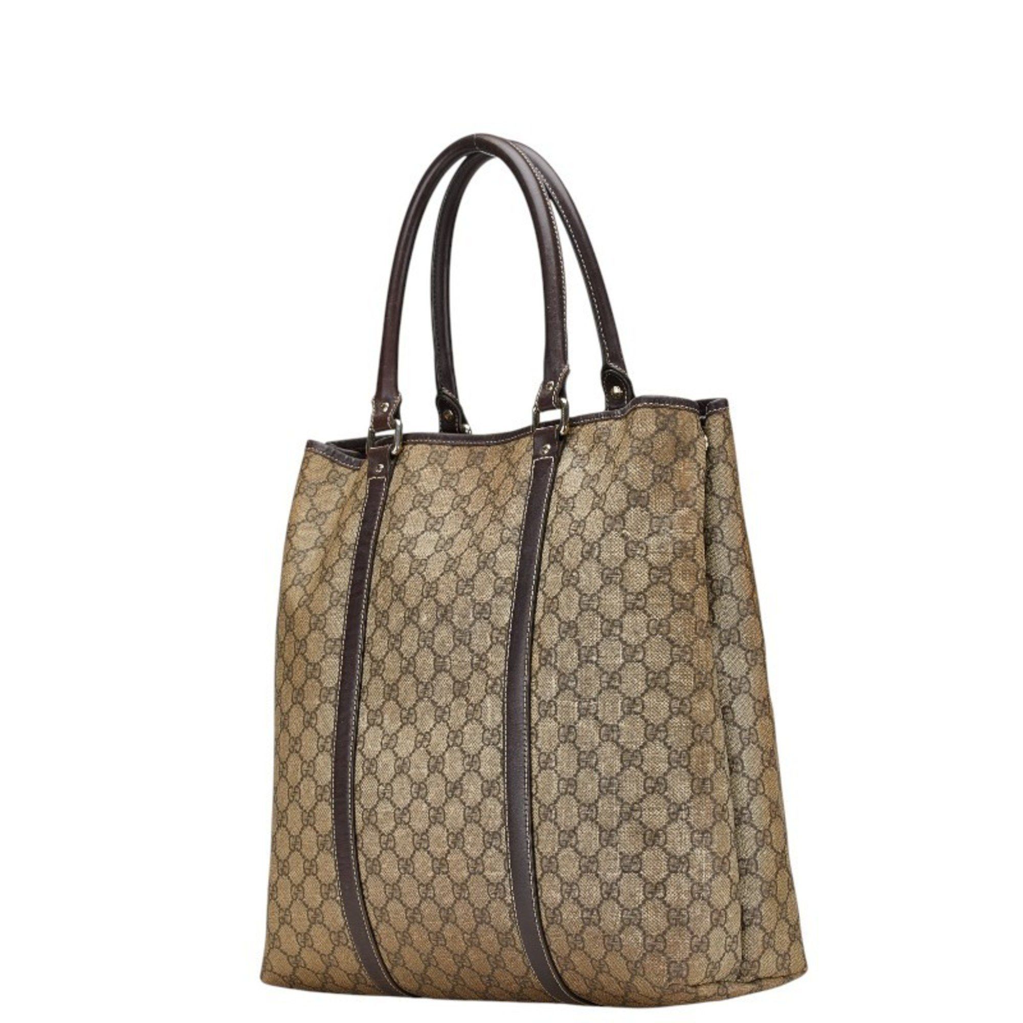 Gucci Gucci GG Supreme Tote Bag Shoulder 223668 Beige Brown Leather Women's GUCCI Size ONE SIZE - 2 Thumbnail