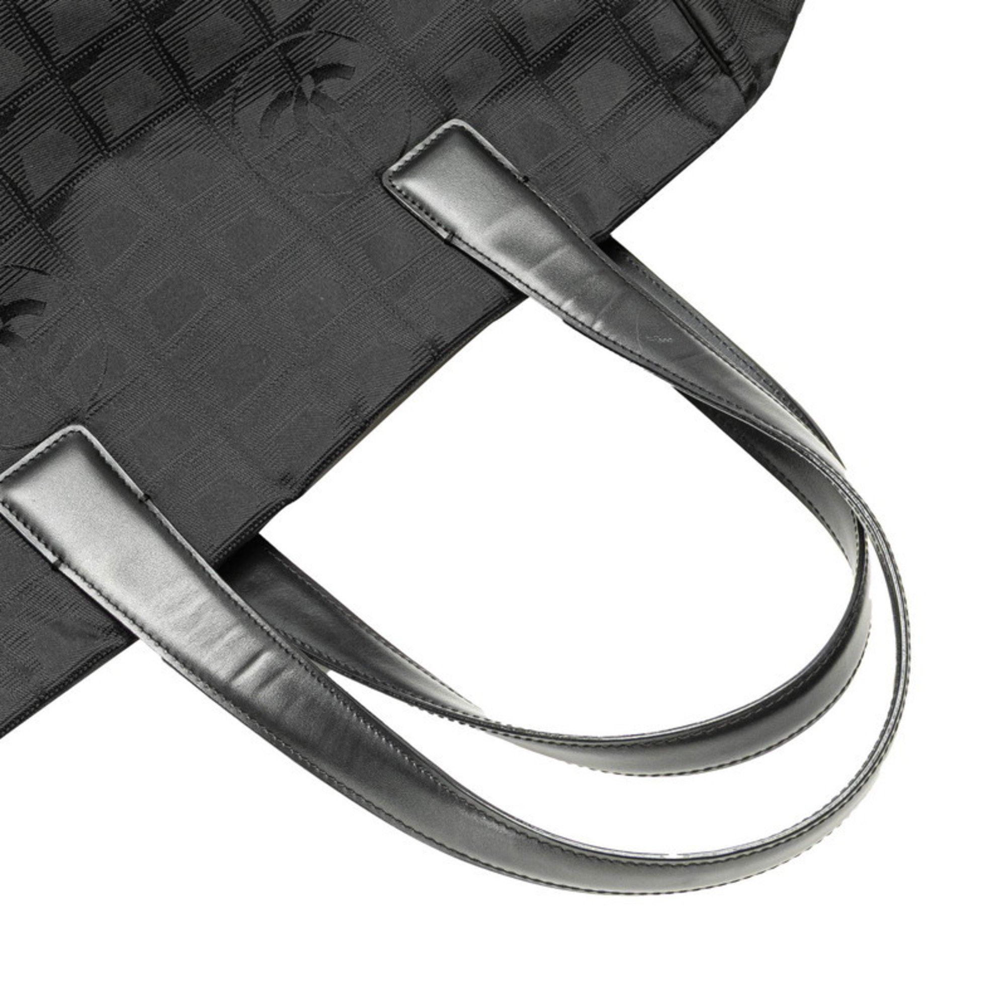 Chanel Chanel New Travel Line MM Coco Mark Tote Bag Shoulder Black Nylon Leather Women's CHANEL Size ONE SIZE - 4 Thumbnail