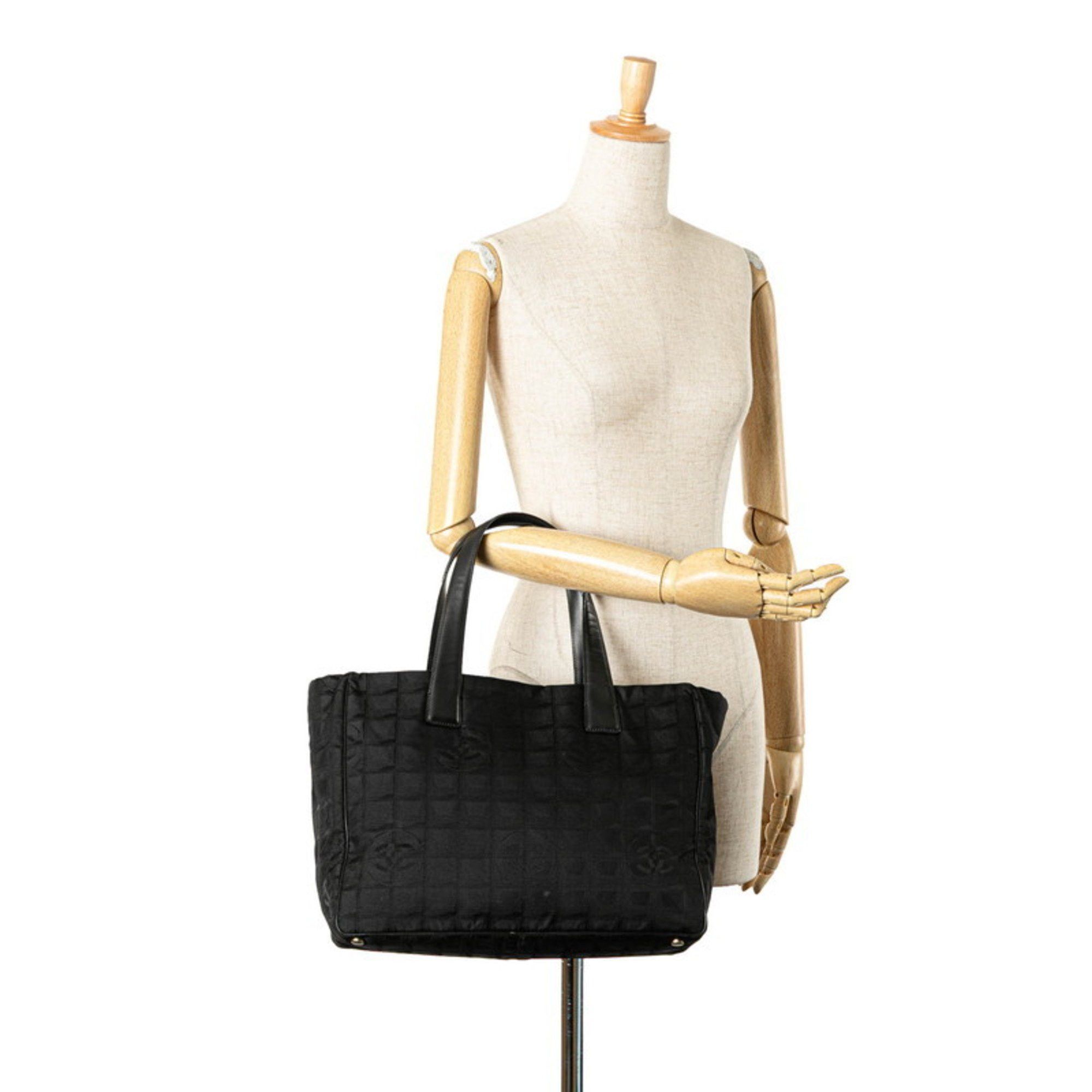 Chanel Chanel New Travel Line MM Coco Mark Tote Bag Shoulder Black Nylon Leather Women's CHANEL Size ONE SIZE - 12 Thumbnail