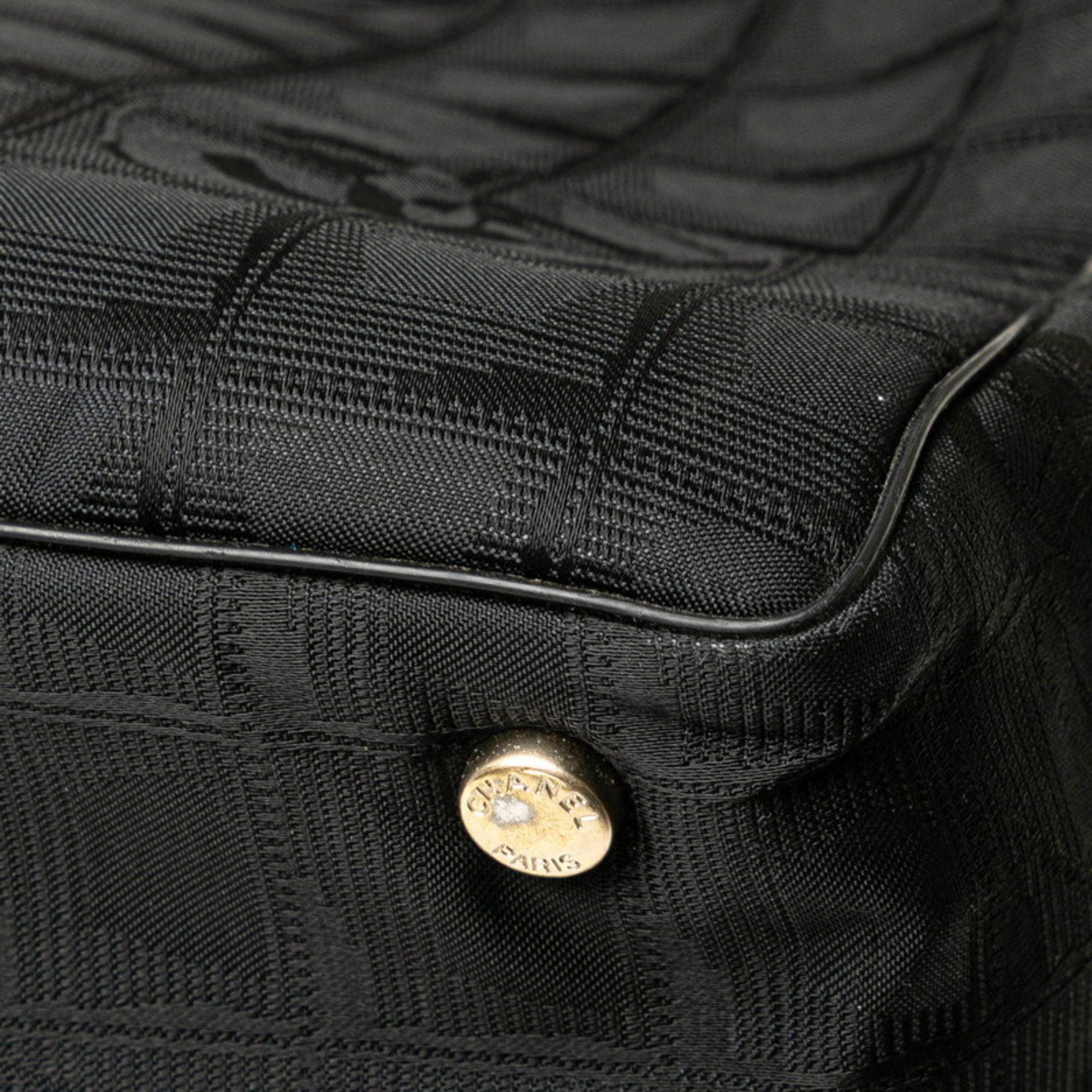 Chanel Chanel New Travel Line MM Coco Mark Tote Bag Shoulder Black Nylon Leather Women's CHANEL Size ONE SIZE - 7 Thumbnail