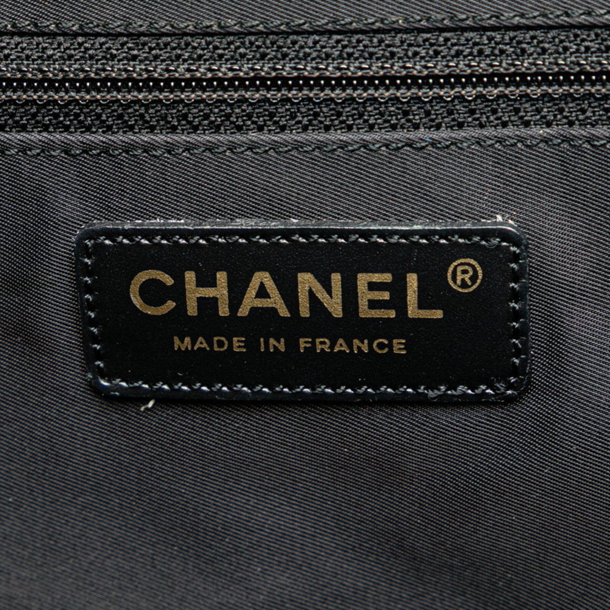 Chanel Chanel New Travel Line MM Coco Mark Tote Bag Shoulder Black Nylon Leather Women's CHANEL Size ONE SIZE - 10 Thumbnail
