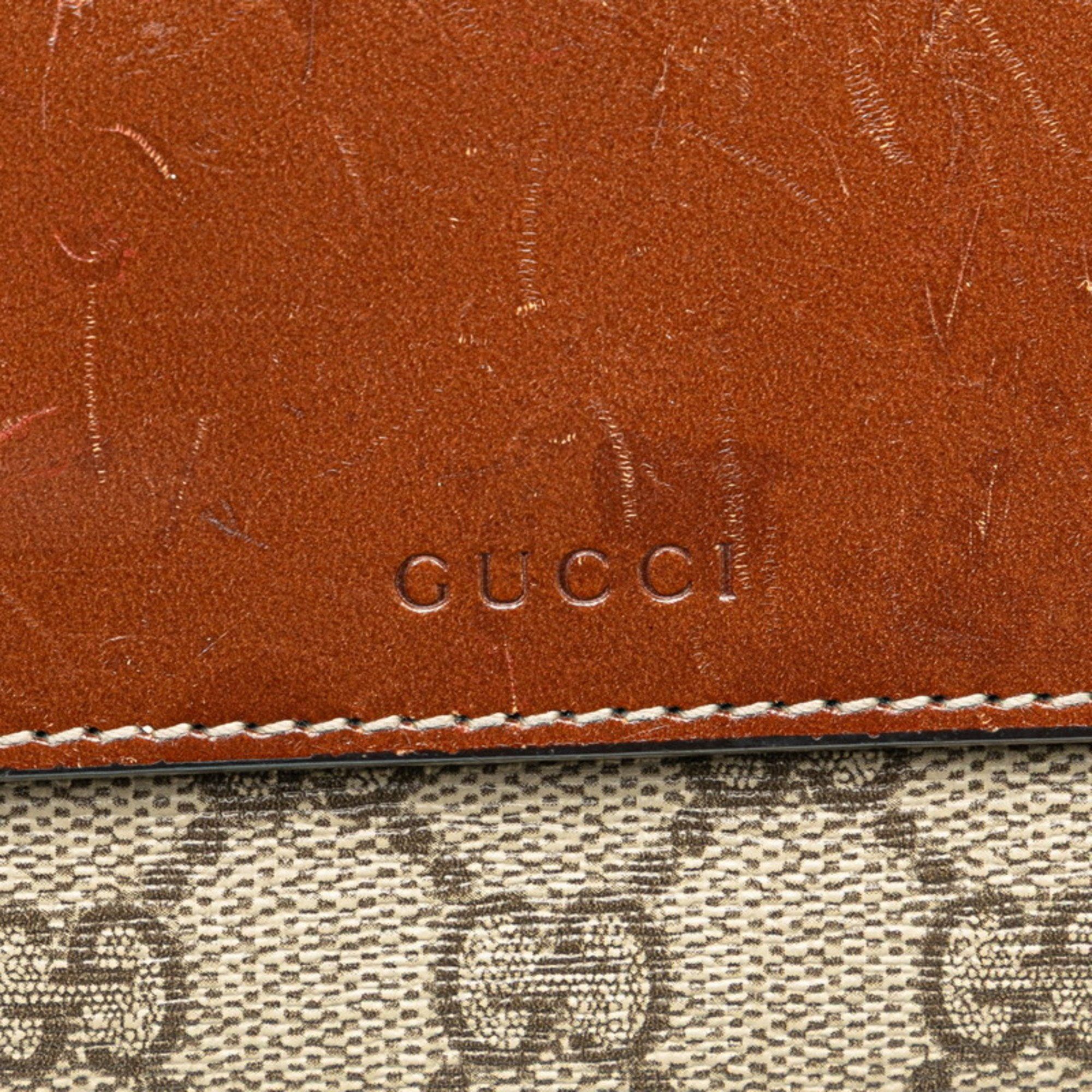 Gucci Gucci GG Supreme Long Wallet 410100 Beige Brown Leather Women's GUCCI Size ONE SIZE - 10 Thumbnail