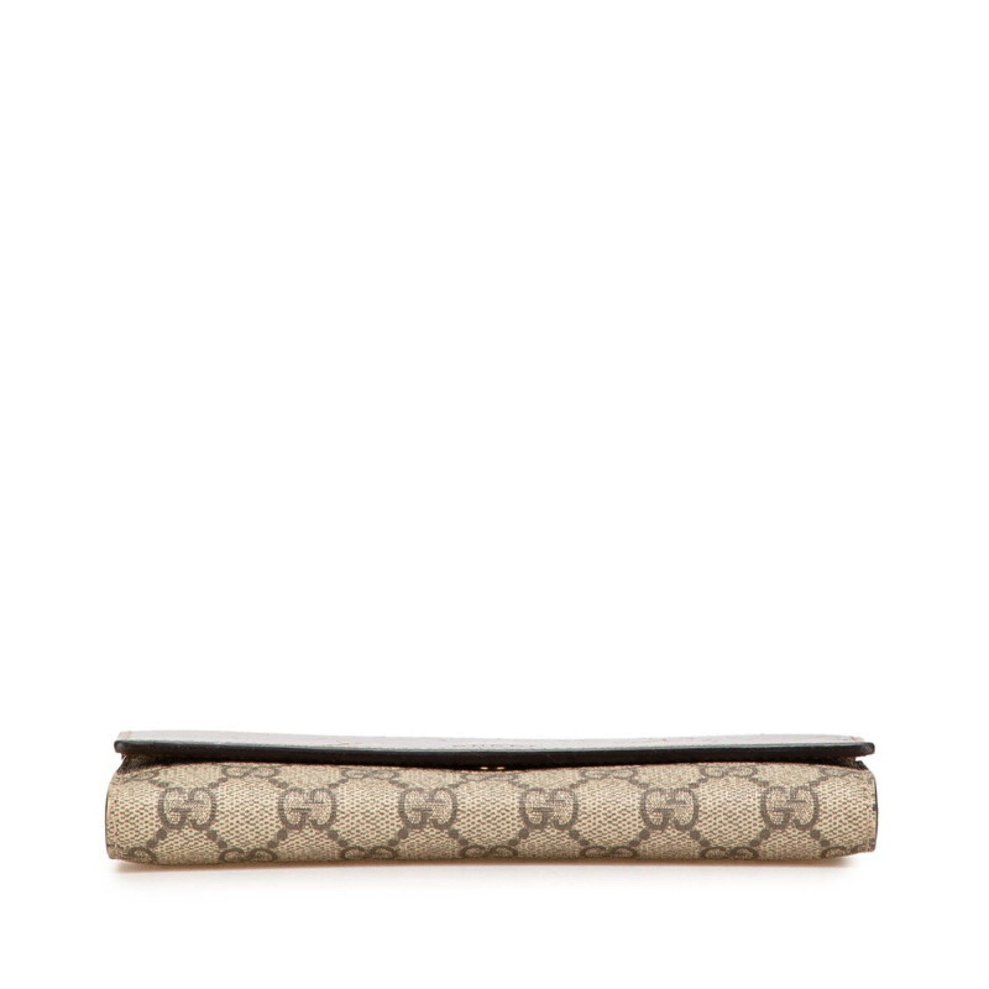 Gucci Gucci GG Supreme Long Wallet 410100 Beige Brown Leather Women's GUCCI Size ONE SIZE - 3 Thumbnail