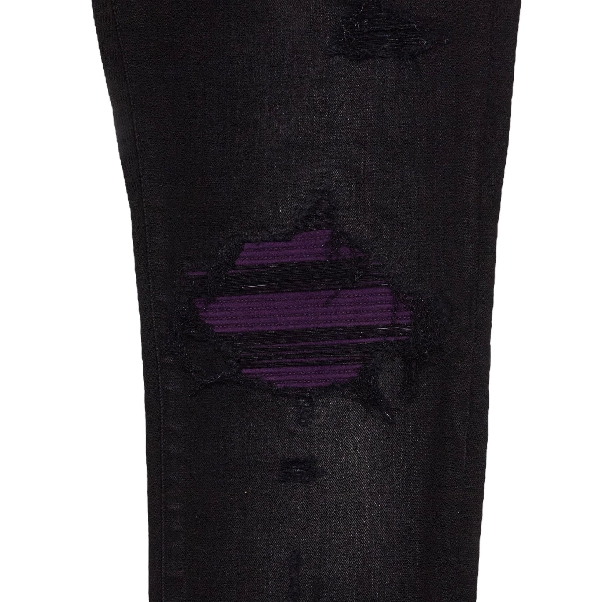 Amiri Amiri MX1 Ultrasuede Patch Jeans Aged Black Violet Size US 36 / EU 52 - 3 Thumbnail