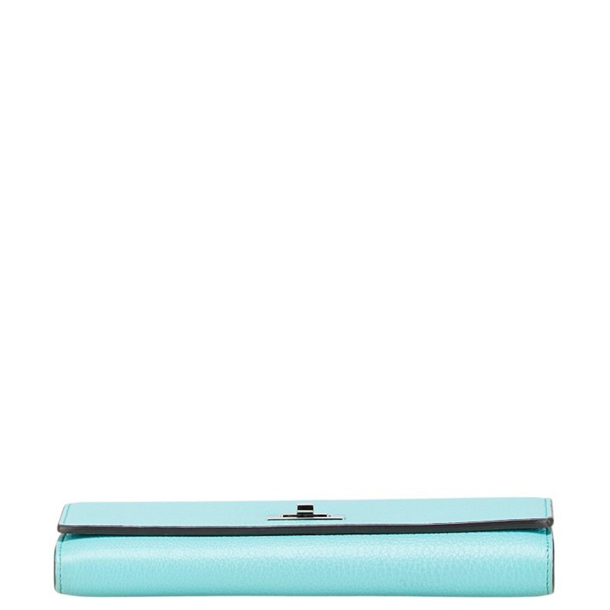 Fendi Fendi Peekaboo Long Wallet 8M0427 Light Blue Leather Women's FENDI Size ONE SIZE - 3 Thumbnail