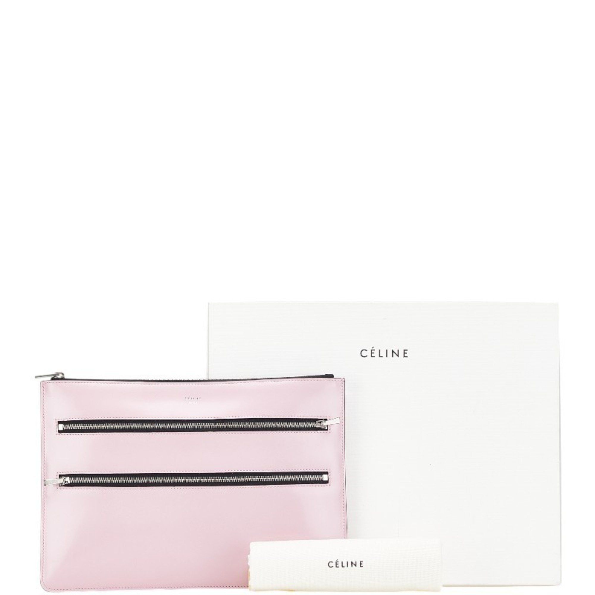 Celine Celine clutch bag in pink leather for women. Size ONE SIZE - 9 Thumbnail