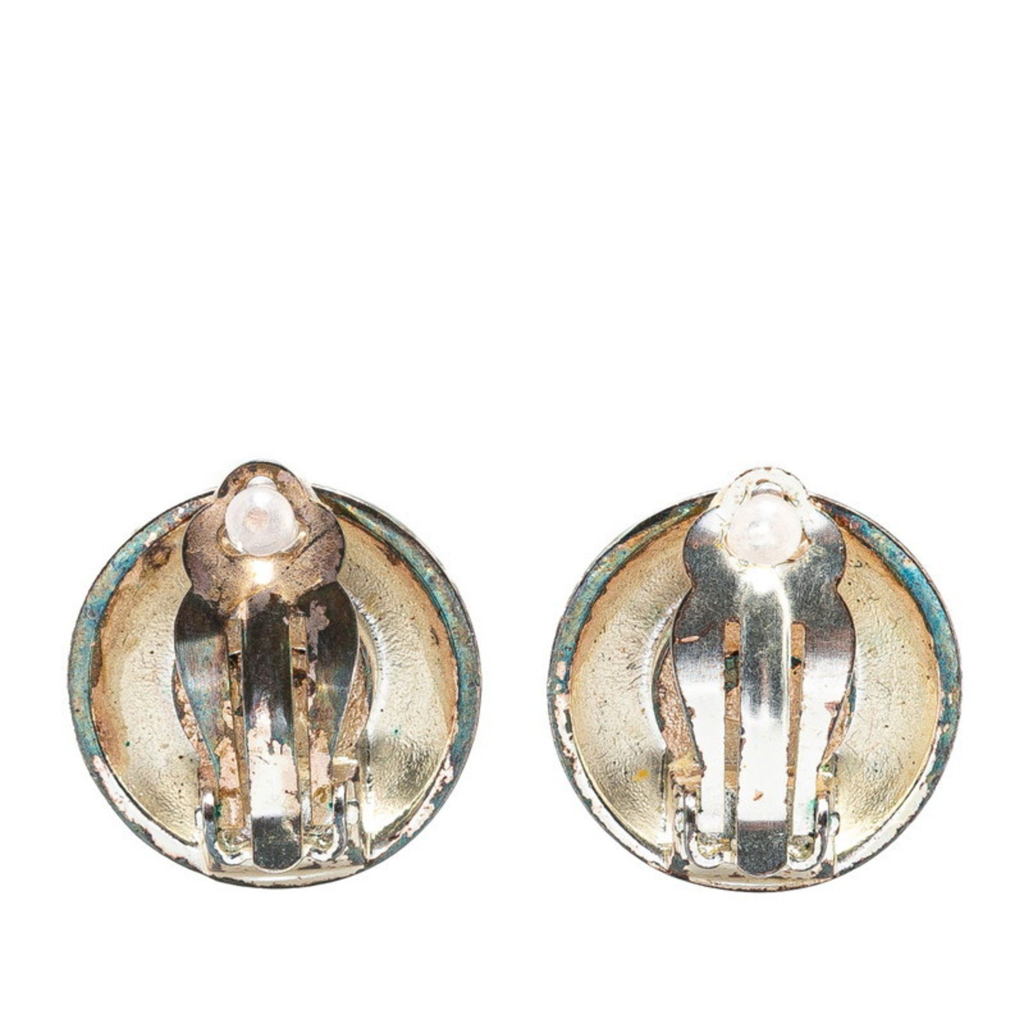 Chanel Vintage Chanel Coco Mark Earrings in Silver and Gold Plated Metal for Women Size ONE SIZE - 2 Thumbnail