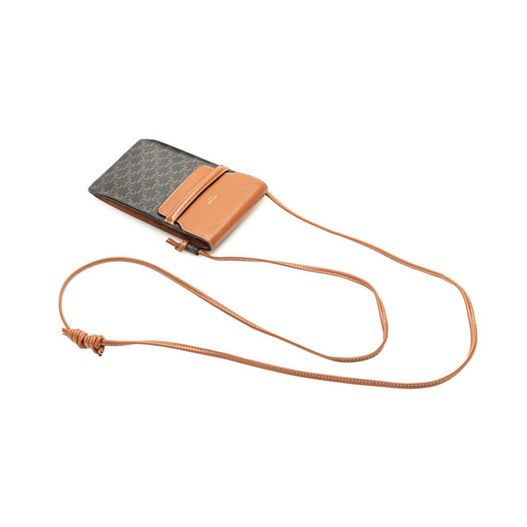 Celine Celine Triomphe Pouch Shoulder Bag in Black and Brown Leather for Women Size ONE SIZE - 5 Thumbnail