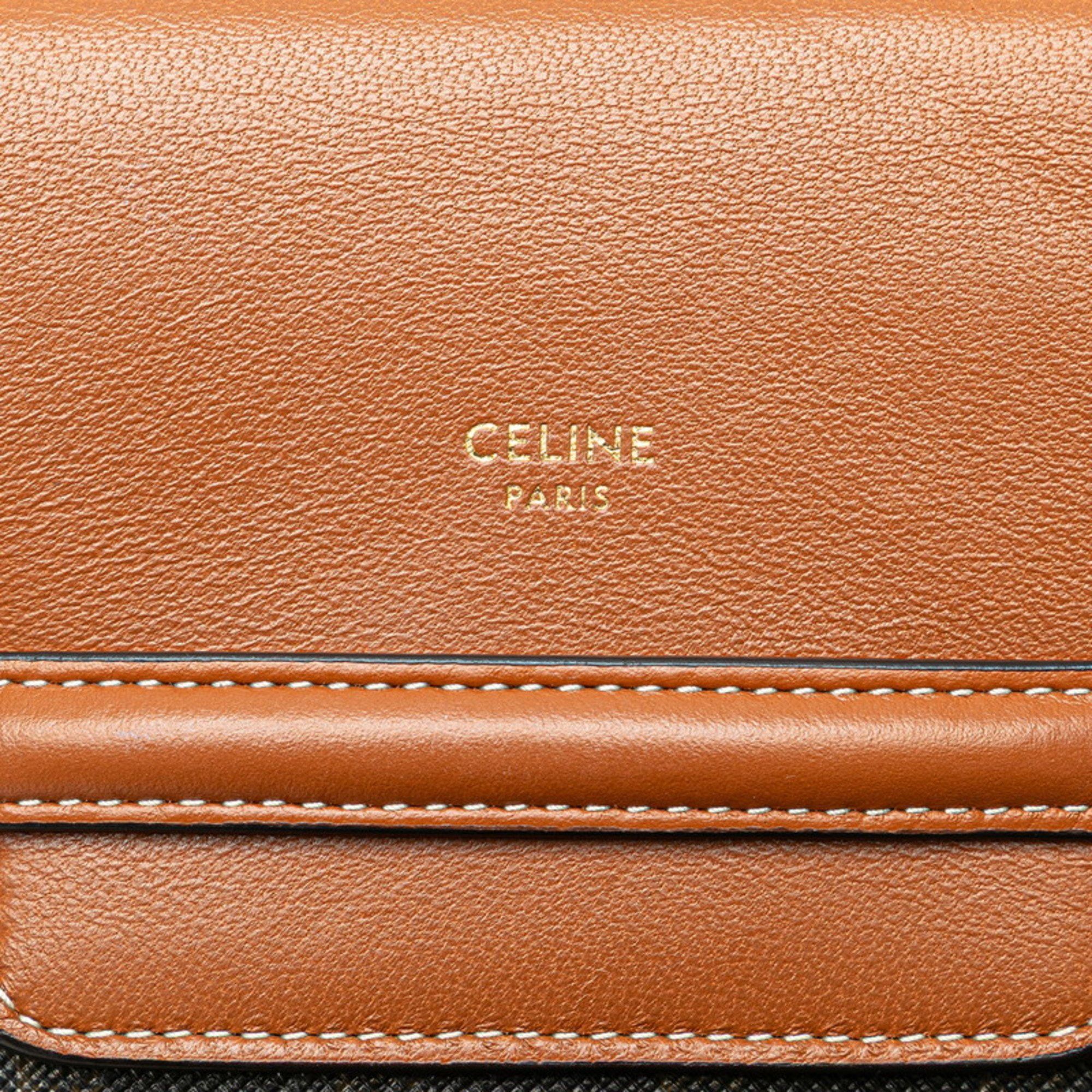 Celine Celine Triomphe Pouch Shoulder Bag in Black and Brown Leather for Women Size ONE SIZE - 7 Thumbnail